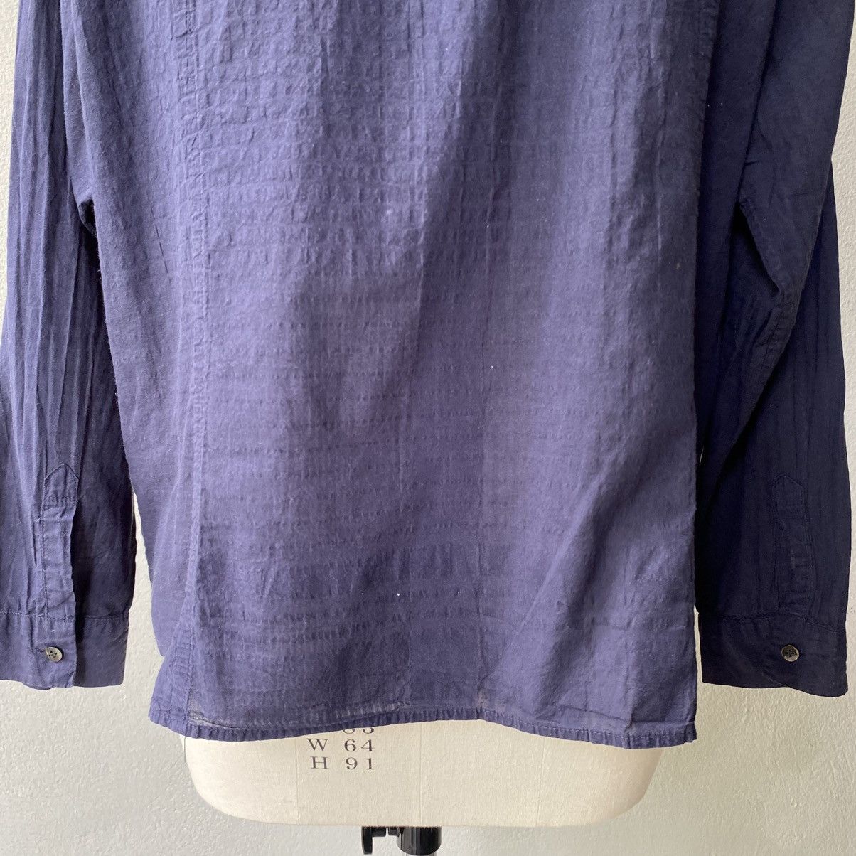 Issey Miyake Plantation Navy Textured Shirt Size XL / US 12-14 / IT 48-50 - 19 Thumbnail