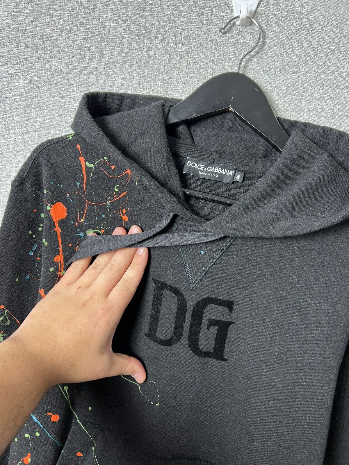 Dolce & Gabbana RARE DOLCE AND GABBANA PAINT SPLATTER HOODIE D&G CENTER LOGO Size US S / EU 44-46 / 1 - 9 Thumbnail