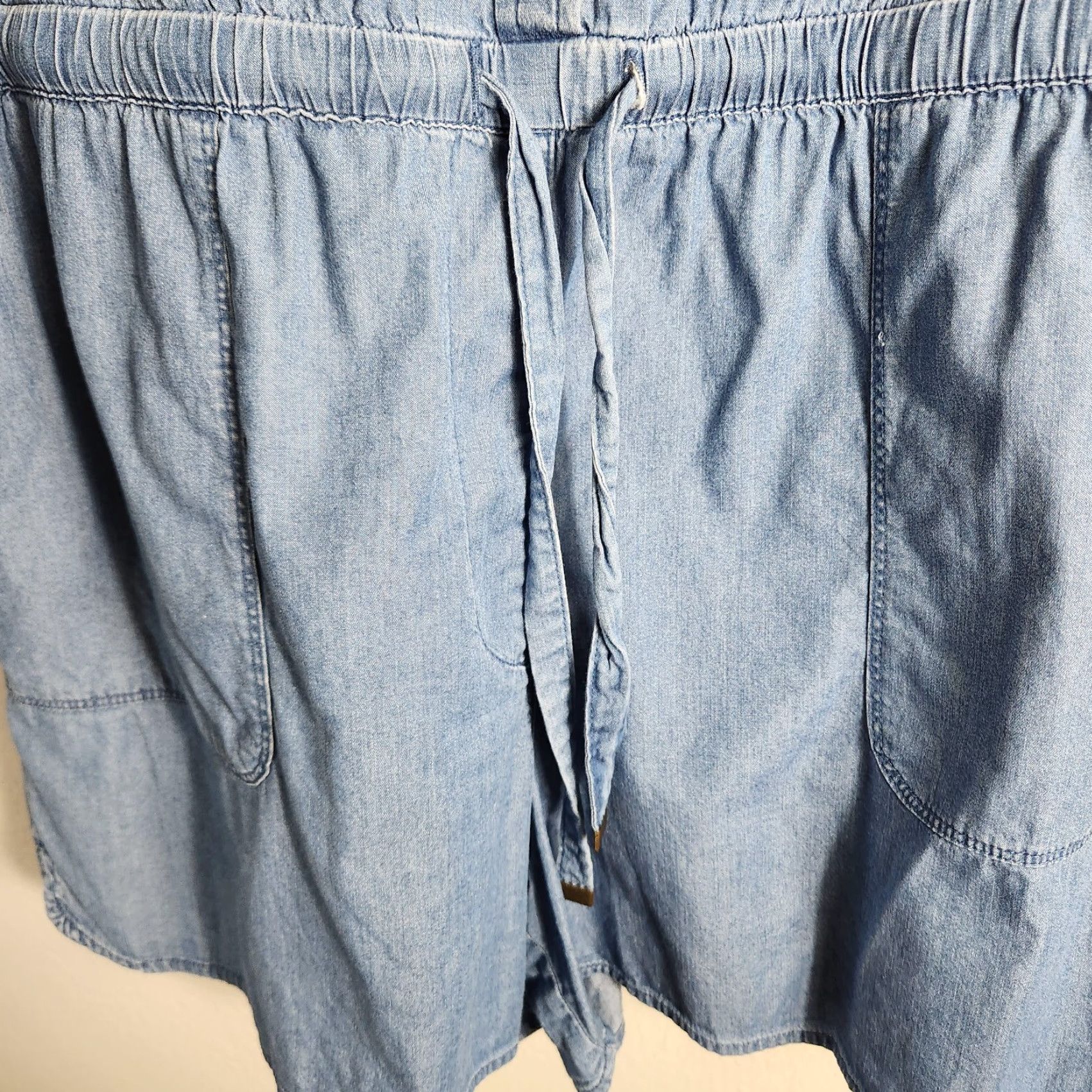 Ann Taylor Ann Taylor Loft Womens Blue Chambray Long Sleeve Romper-Size XL Size XL / US 12-14 / IT 48-50 - 7 Thumbnail