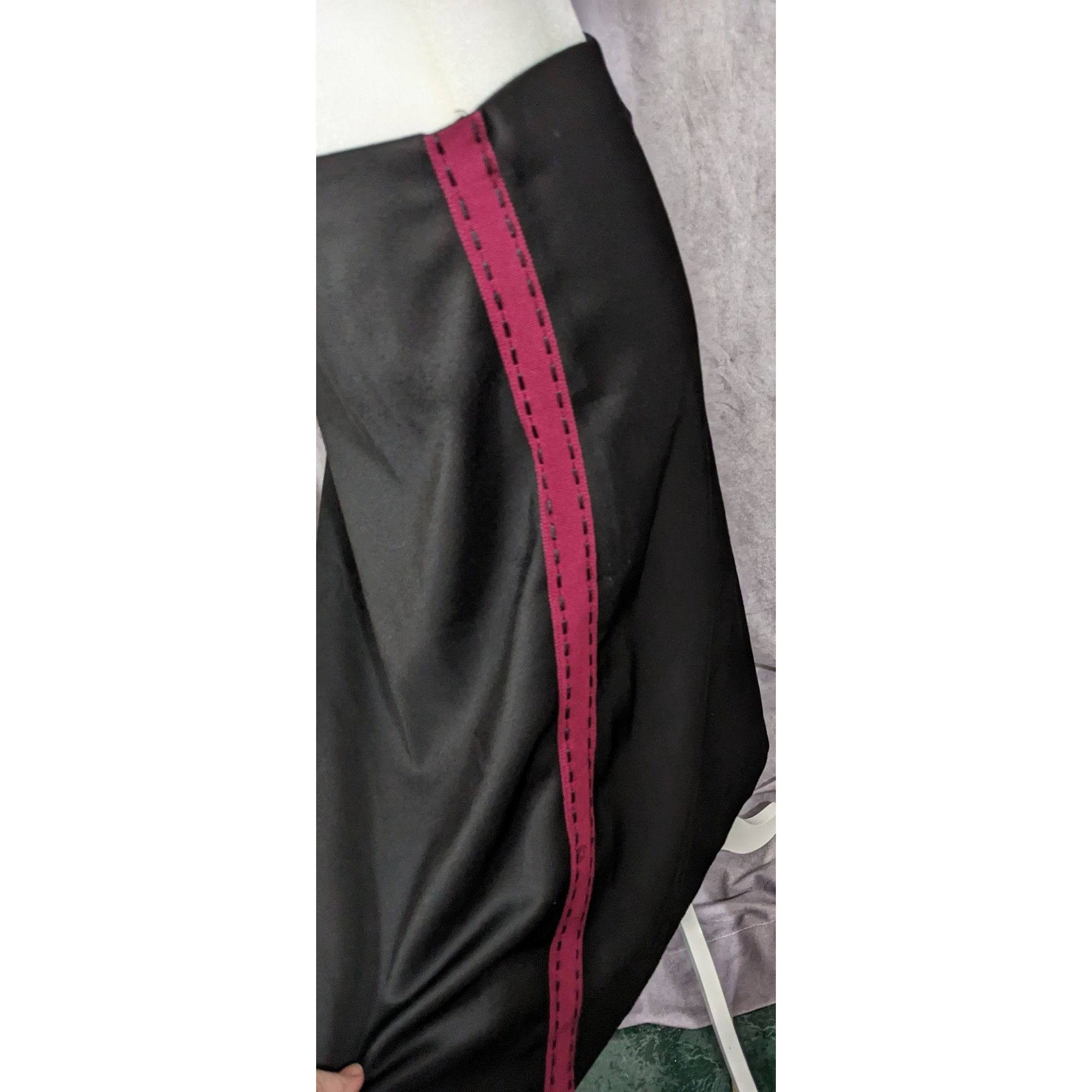 Other Gothic Burgundy Accent Stripe Midi Skirt by Pianura Studio R Size 30" / US 8 / IT 44 - 8 Thumbnail
