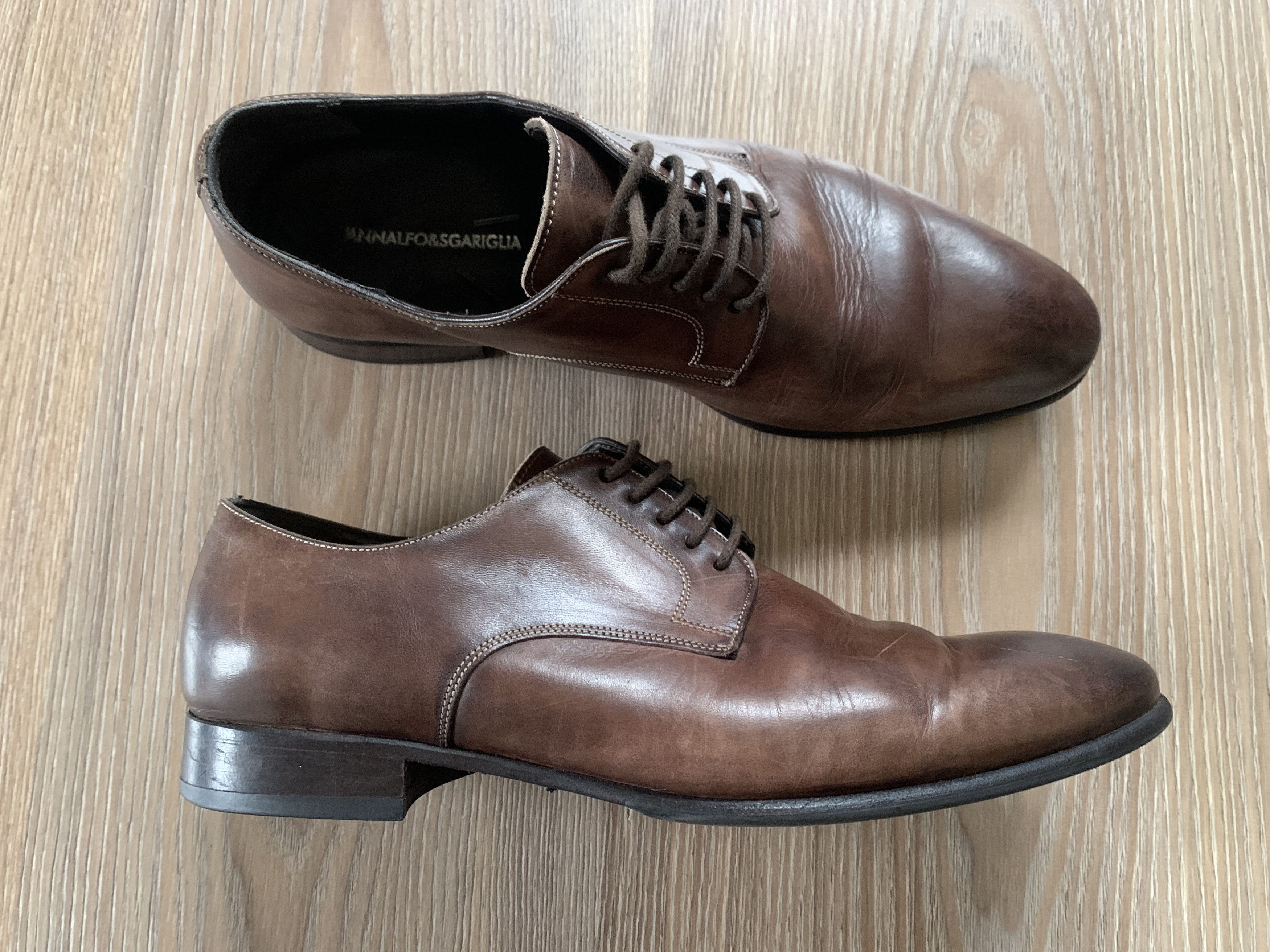Other AnnAlfo & Sgariglia Brown Leather Derby Shoes Size US 11 / EU 44 - 2 Thumbnail