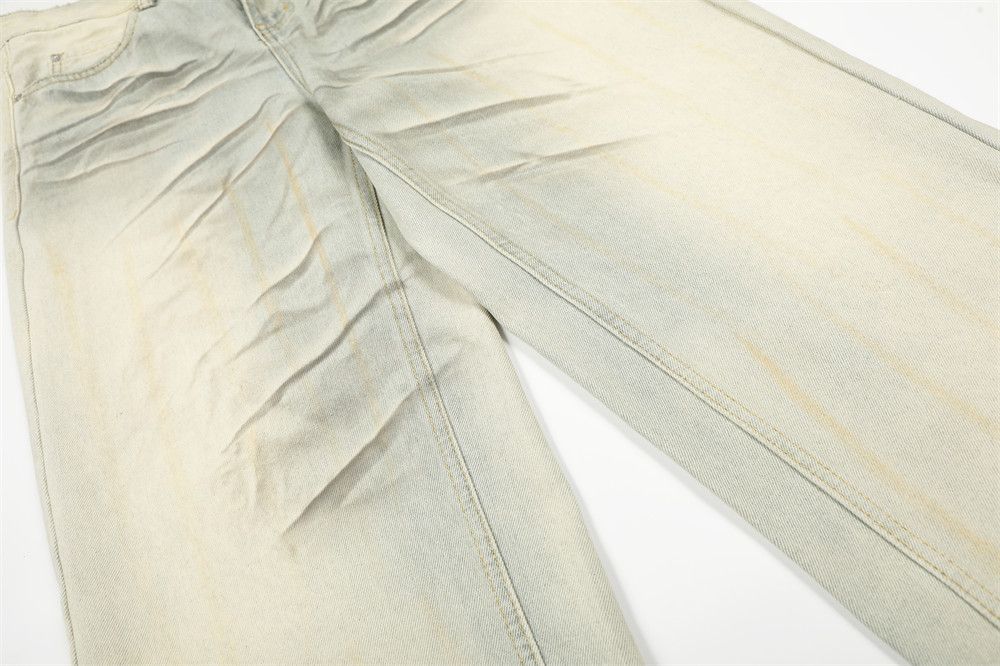 Jean Men's inkjet-painted distressed washed casual straight jeans Size US 32 / EU 48 - 4 Thumbnail