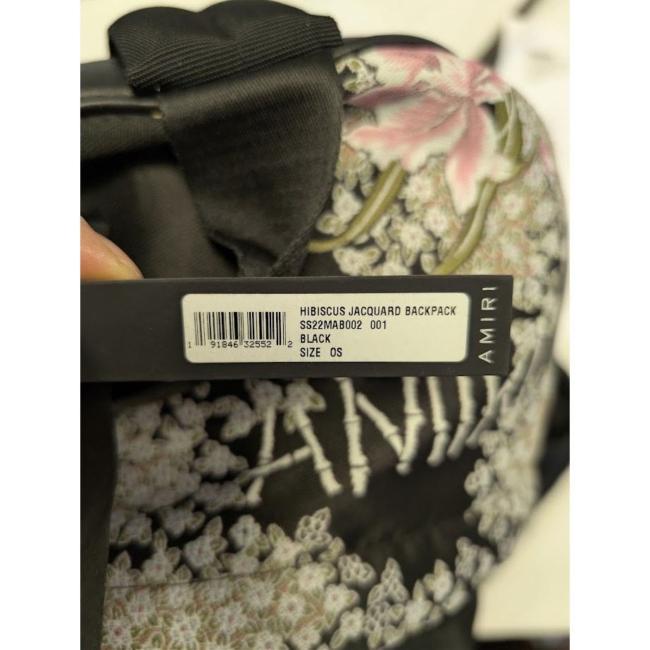 Amiri o1rshd1 Size: OS / Hibiscus Jacquard Backpack in Black Size ONE SIZE - 23 Thumbnail