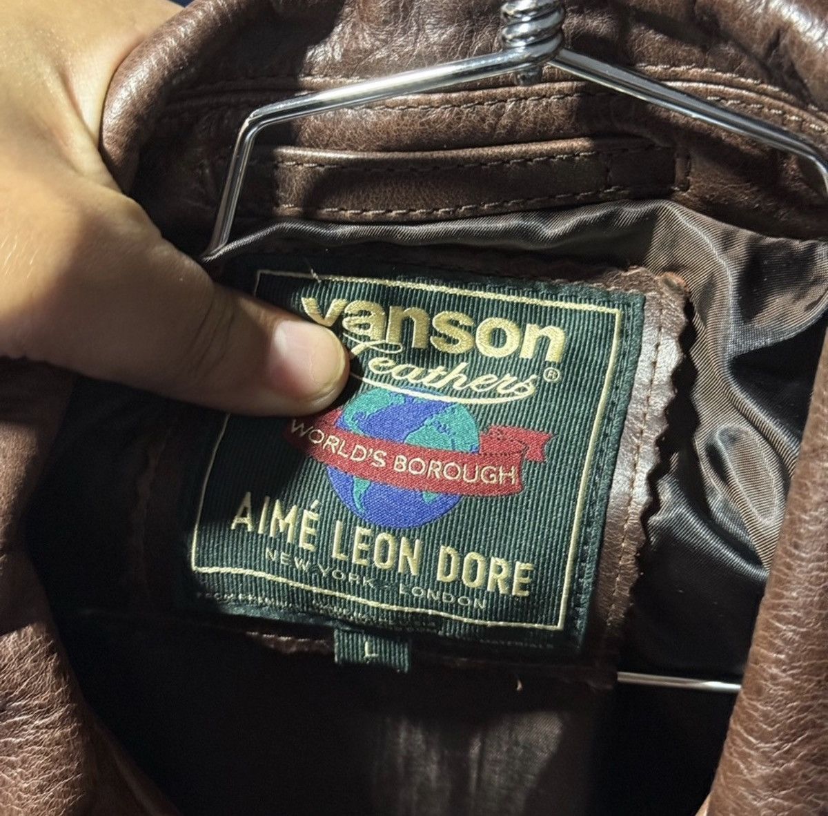 Aime Leon Dore × Vanson Leathers Aime Leon Dore Vanson Pony Hair Bones Leather Jacket Brown L Size US L / EU 52-54 / 3 - 4 Thumbnail