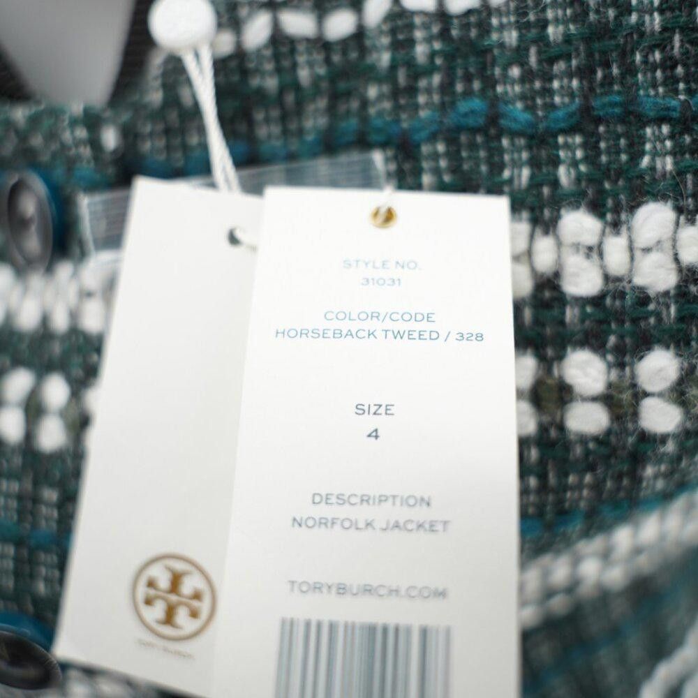 Designer NWT Tory Burch Tweed Norfolk Jacket Size 4 Size S / US 4 / IT 40 - 7 Thumbnail