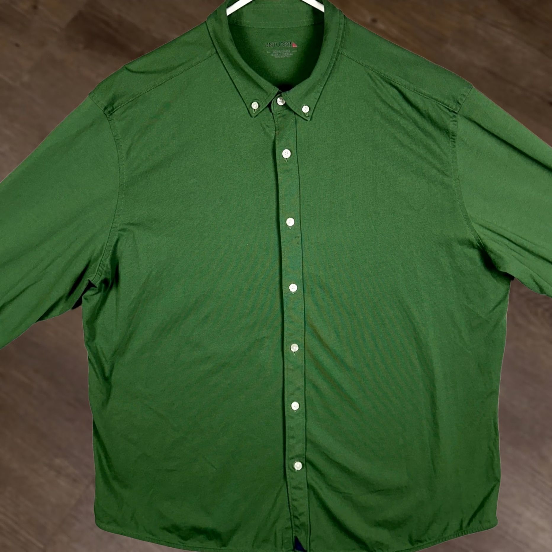 UNTUCKit UNTUCKit Button-Down Shirt Mens 2XL Forest Green Button Down Long Sleeve Casual Workwear Signature Hem Logo Size US XXL / EU 58 / 5 - 1 Thumbnail