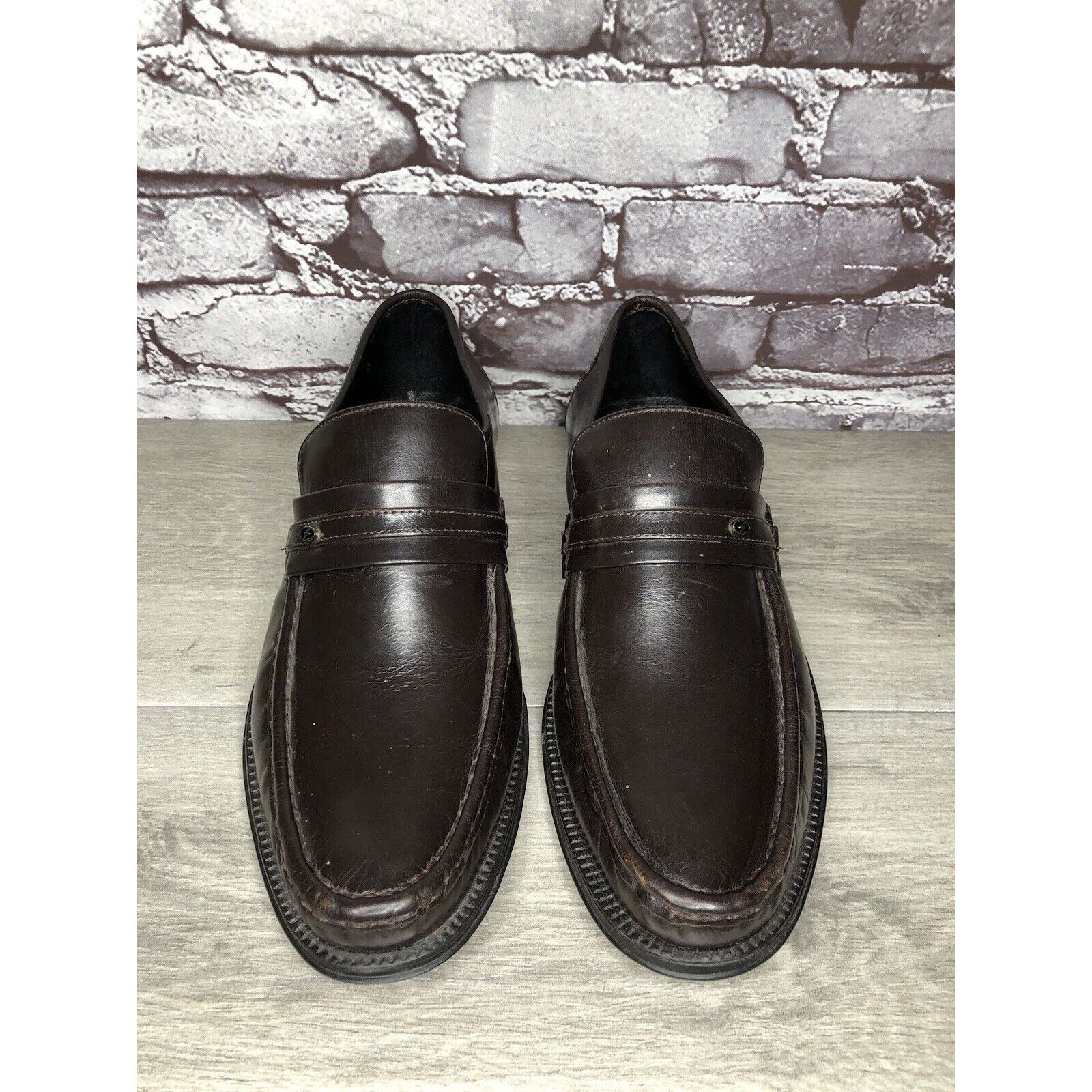 Other Clifford James Brown Leather Slip On Dress Loafers Shoes Men Size US 10 / EU 43 - 9 Thumbnail