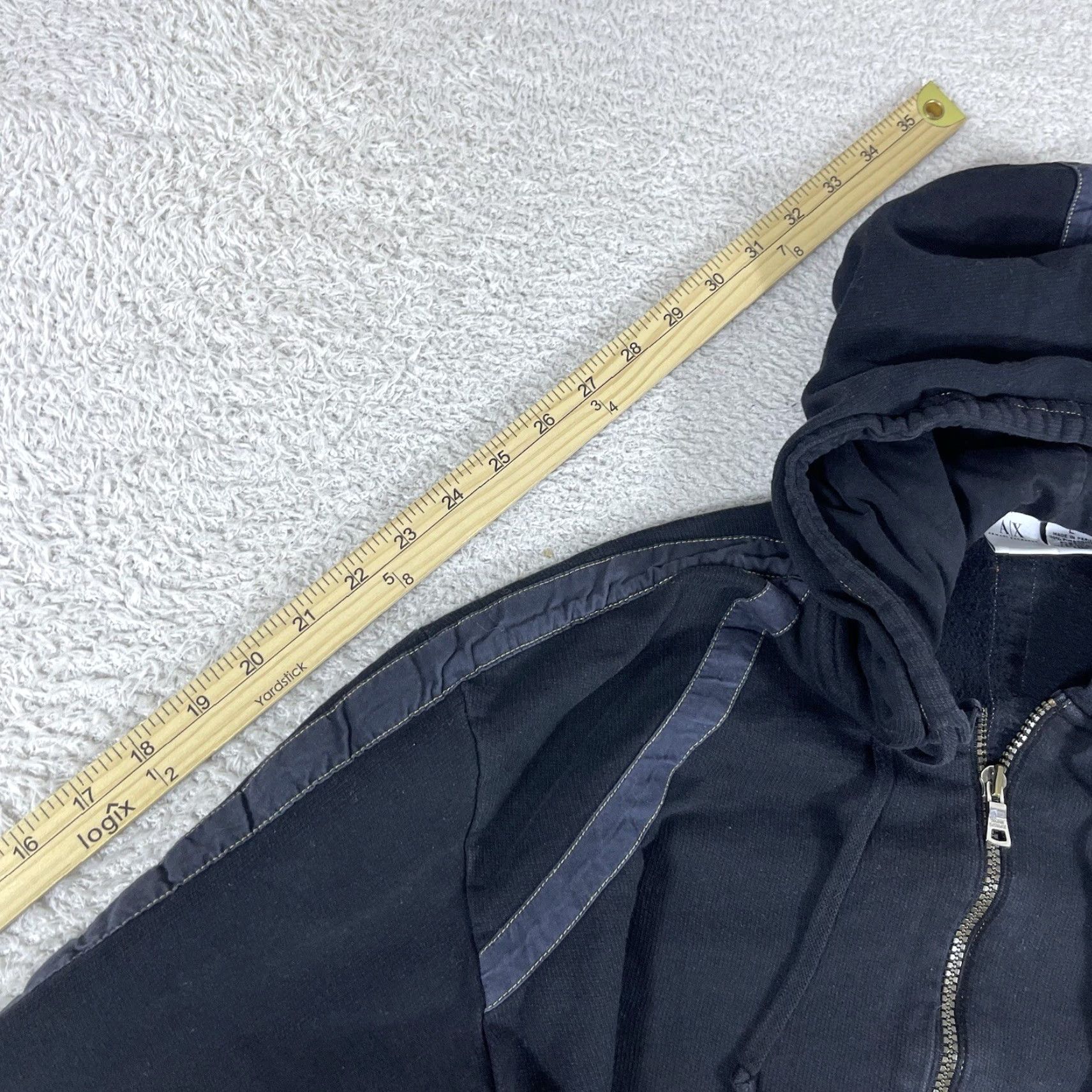 Armani Exchange AX Armani Exchange Hoodie Sweatshirt Women's L Black 1/2 Zip Pullover Y2K Size L / US 10 / IT 46 - 7 Thumbnail