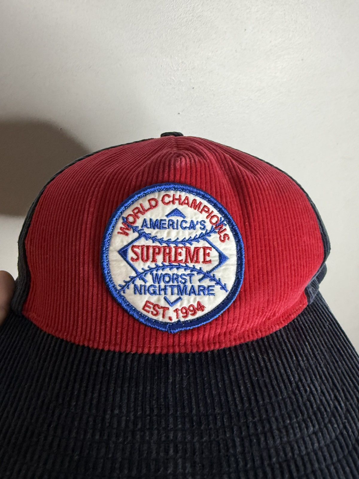 Supreme 2008 Supreme Worst Nightmare Corduroy Snapback Hat Size ONE SIZE - 2 Thumbnail
