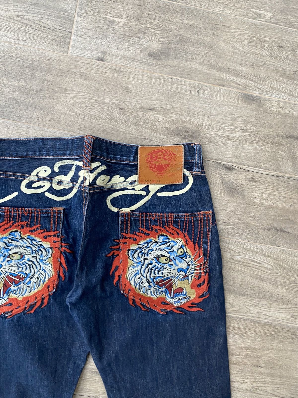 Ed Hardy × Vintage 🐯Ed hardy tiger logo jeans Size US 34 / EU 50 - 8 Thumbnail