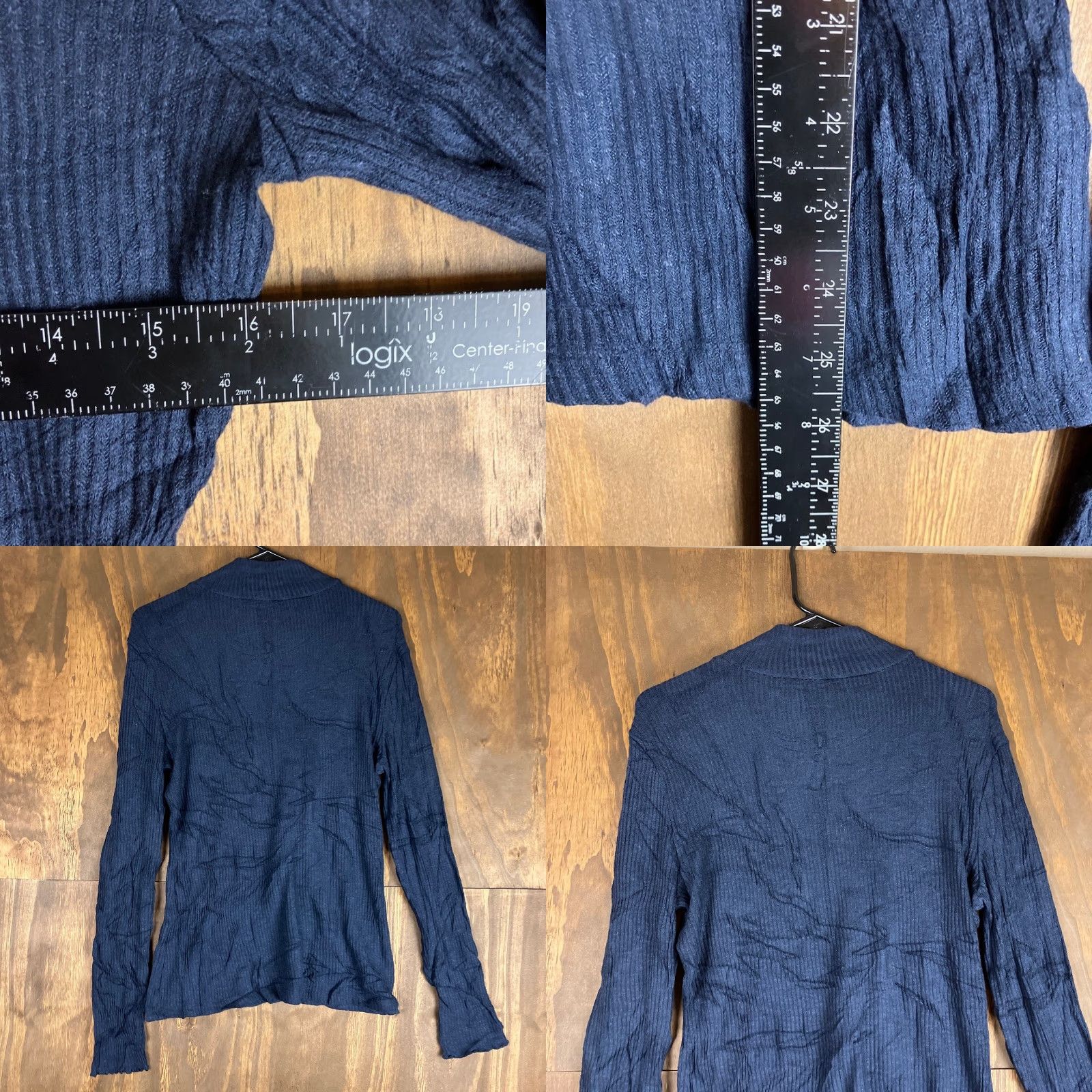 J.Crew J.CREW Womens Sweater Blue Ribbed Mock Neck Button Shoulder Stretch Large Size L / US 10 / IT 46 - 8 Thumbnail