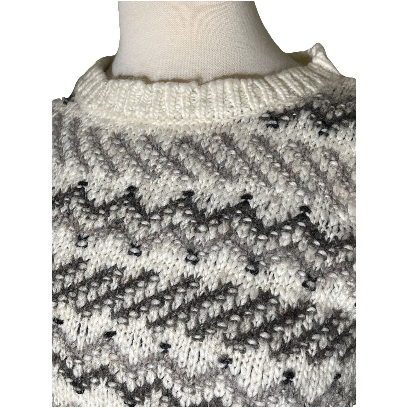 Loft LOFT Wool Alpaca Crew Pullover Women’s Med Cream Gray Size M / US 6-8 / IT 42-44 - 2 Thumbnail