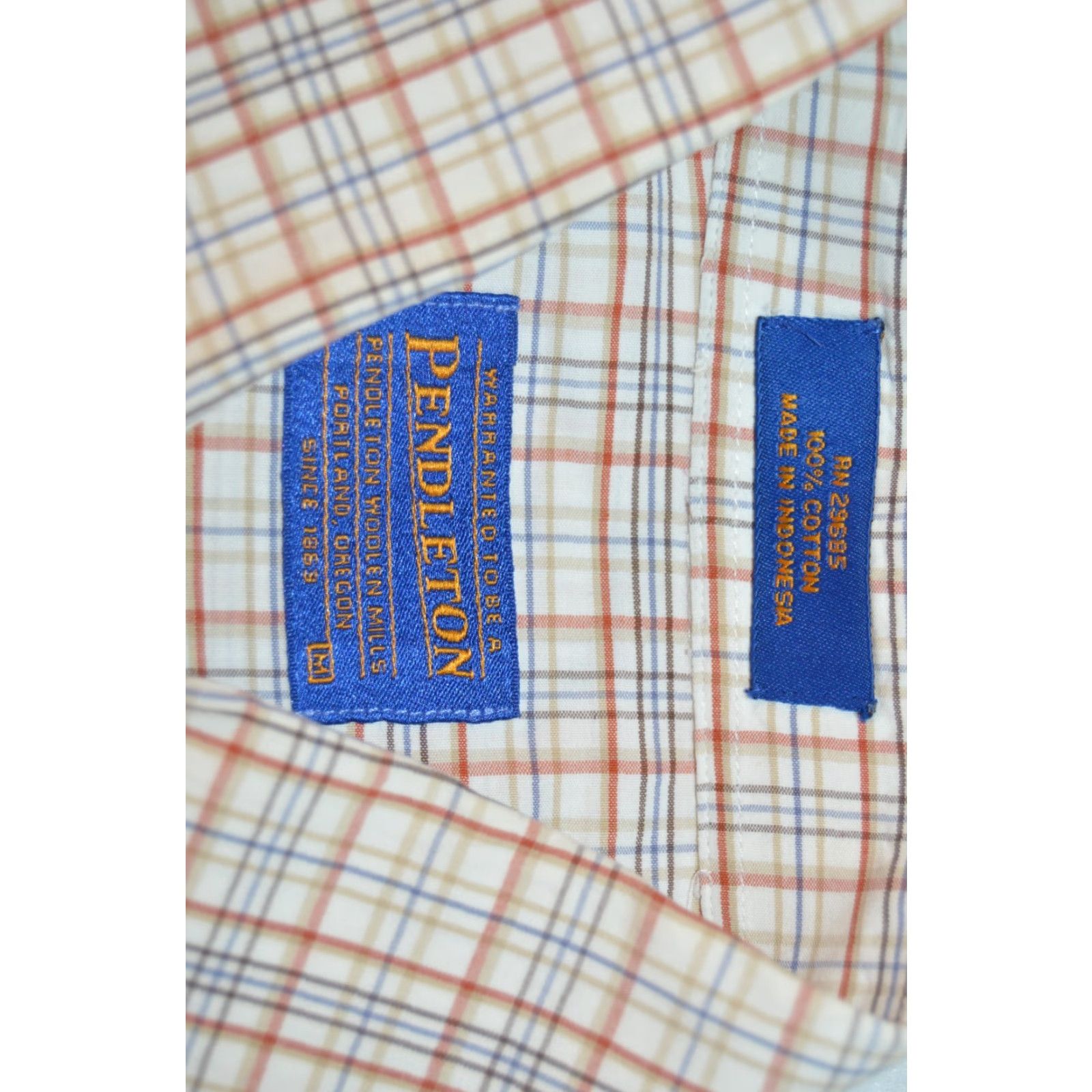 Pendleton Pendleton Broadway Cloth Shirt Medium Men's Long Sleeve White Plaid Size US M / EU 48-50 / 2 - 3 Thumbnail