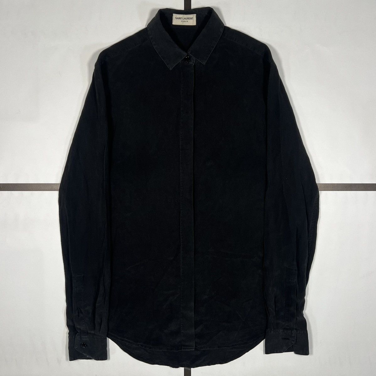 Saint Laurent Paris |[ FW17 Saint Laurent Crepe Silk Button Up Shirt ]| Size US S / EU 44-46 / 1 - 2 Thumbnail