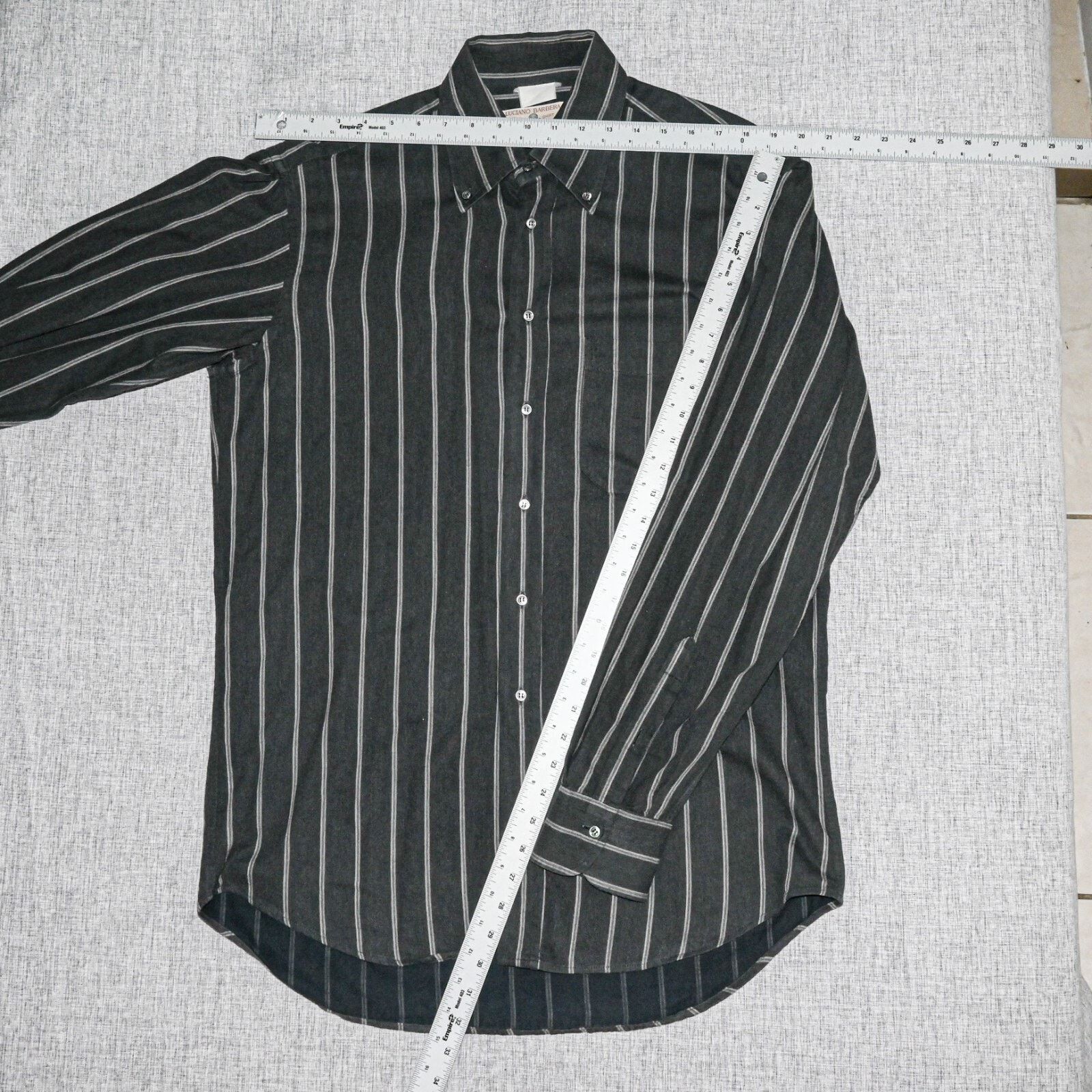 Luciano Barbera Vtg Luciano Barbera Button Down Flannel Shirt Charcoal Grey Size US M / EU 48-50 / 2 - 6 Thumbnail