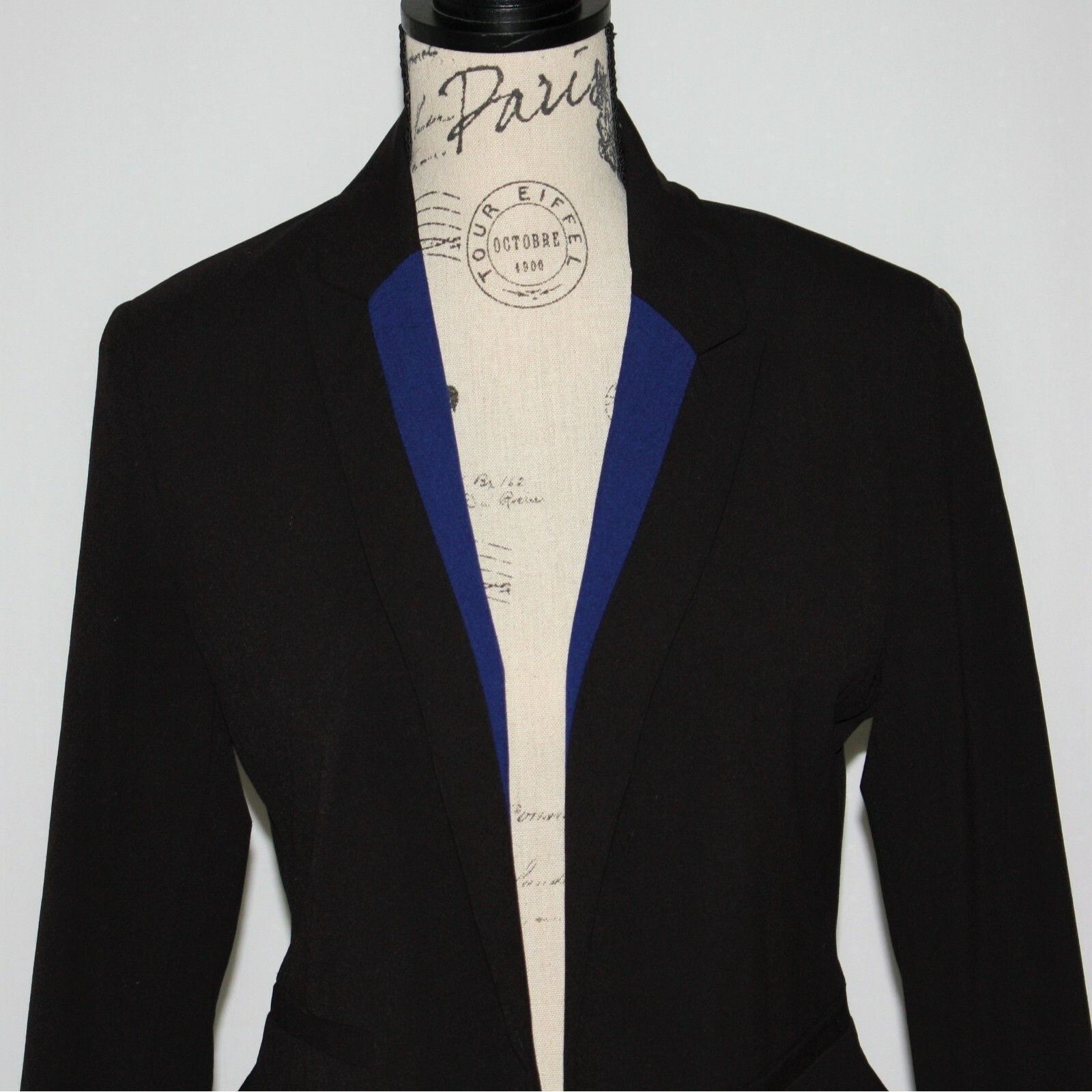 Forever 21 Colorblock Blue Lapel Blazer Jacket in Black Color size M Size M / US 6-8 / IT 42-44 - 6 Thumbnail