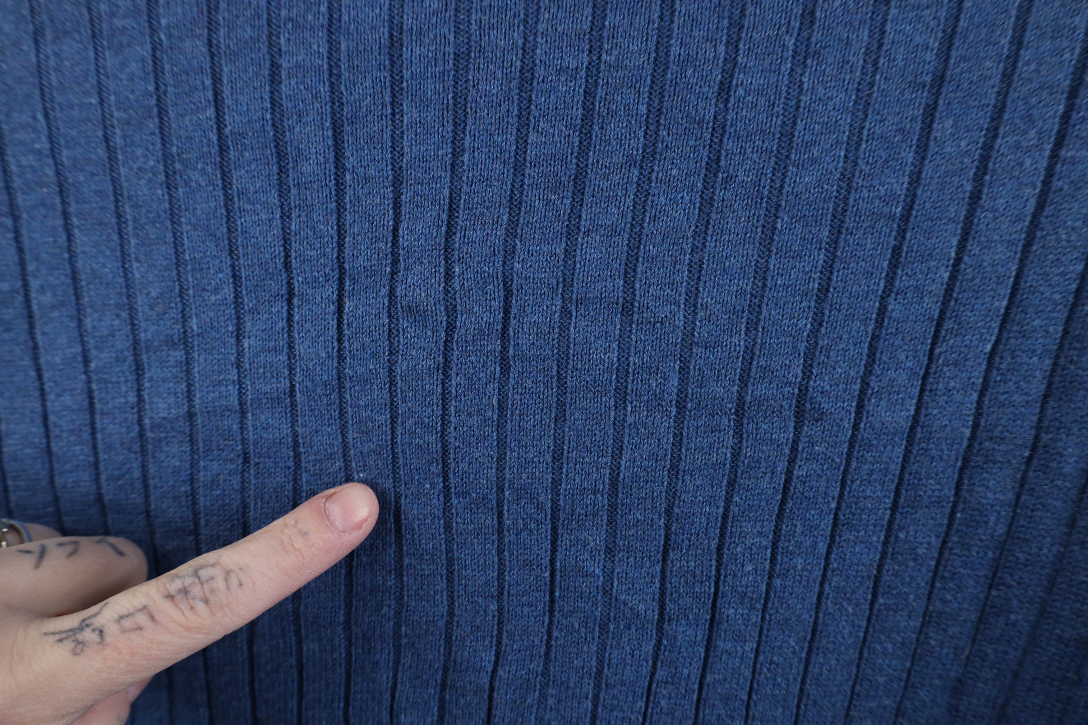 Vintage Vintage 90s Streetwear Ribbed Knit Collared Sweater Blue Size US XL / EU 56 / 4 - 7 Thumbnail