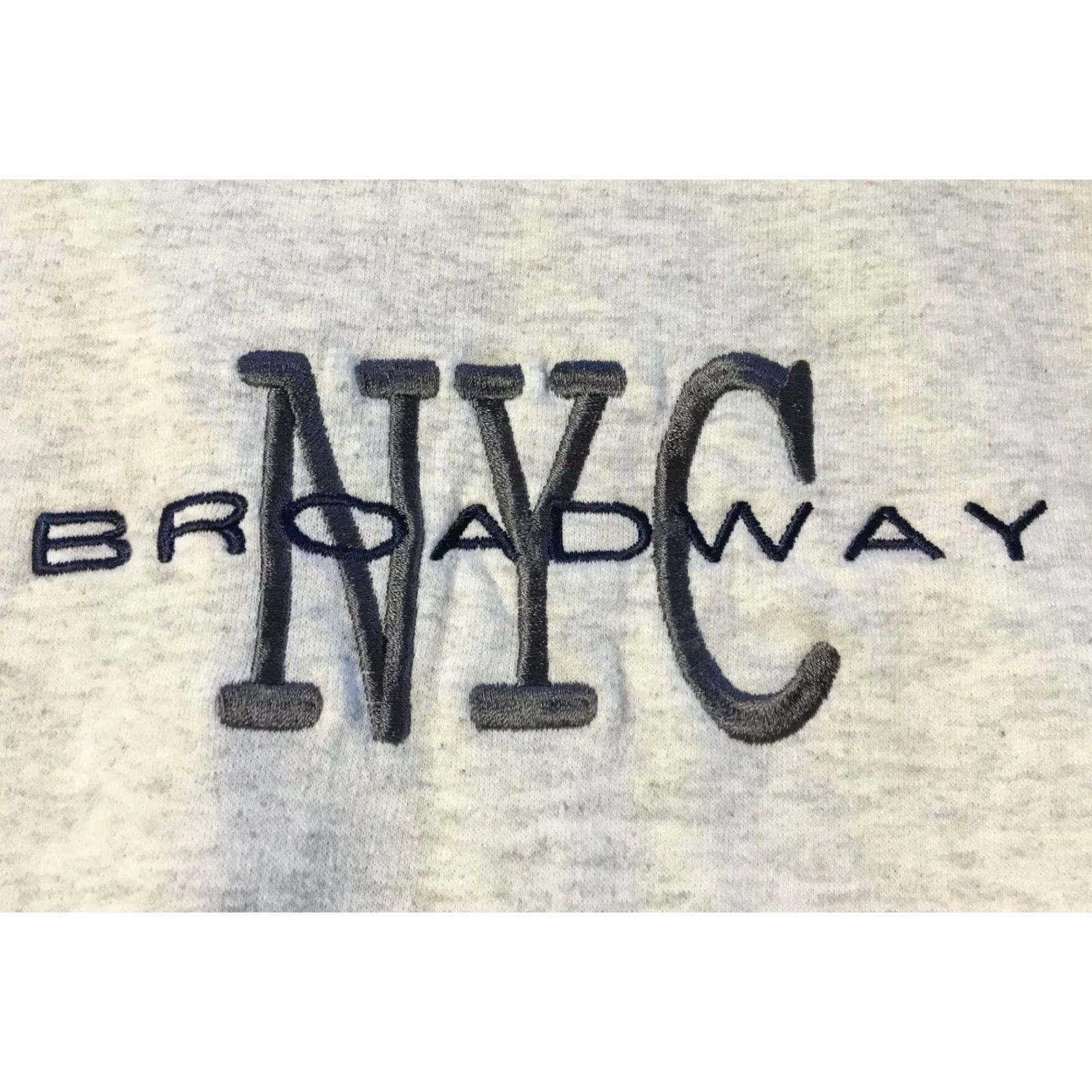 Hanes VINTAGE 90s New York City Broadway Sweatshirt M Gray Hanes Mens Size US M / EU 48-50 / 2 - 2 Thumbnail