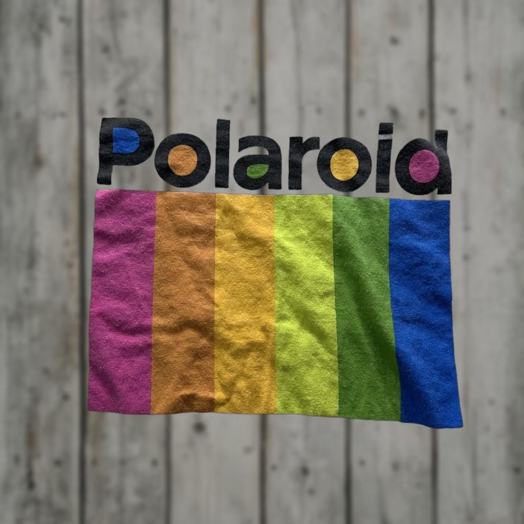 Polaroid Polaroid Shirt Mens M White Graphic Print Tee Crewneck Rainbow Bars Logo Modern Retro 90s Mens Size US M / EU 48-50 / 2 - 1 Thumbnail