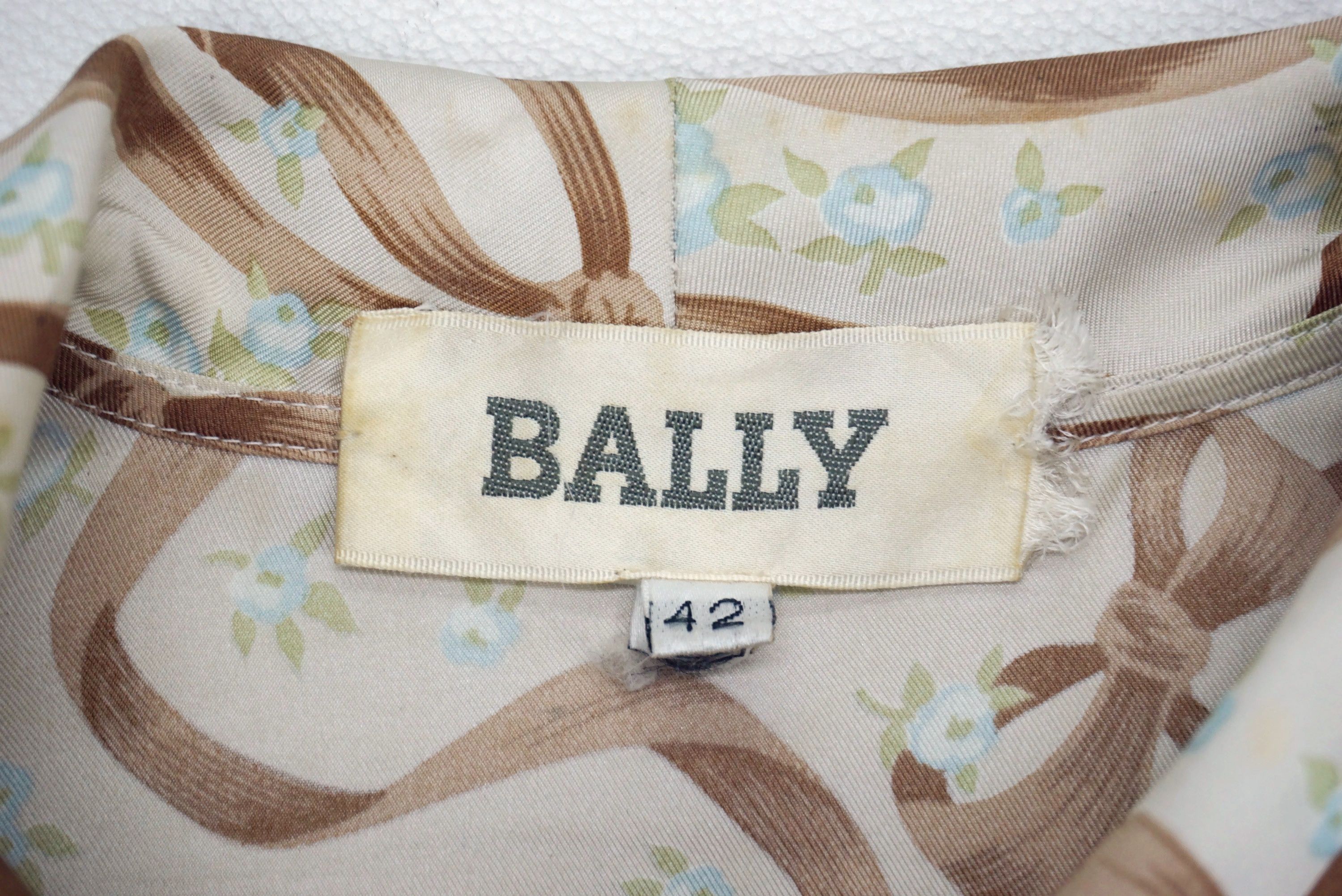 Bally Bally Silk Shirt Ribbons Floral Blouse Made in Italy Size L / US 10 / IT 46 - 7 Thumbnail