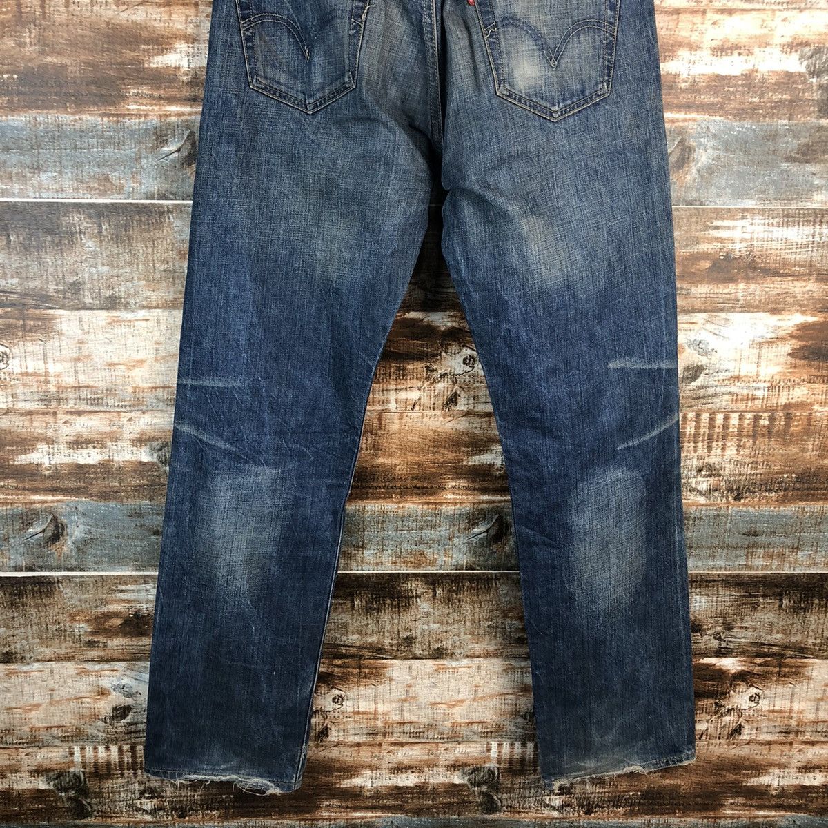 Levi's Levis 501 Blue Distressed ripped Denim jeans Pants #A2606 Size US 32 / EU 48 - 18 Thumbnail