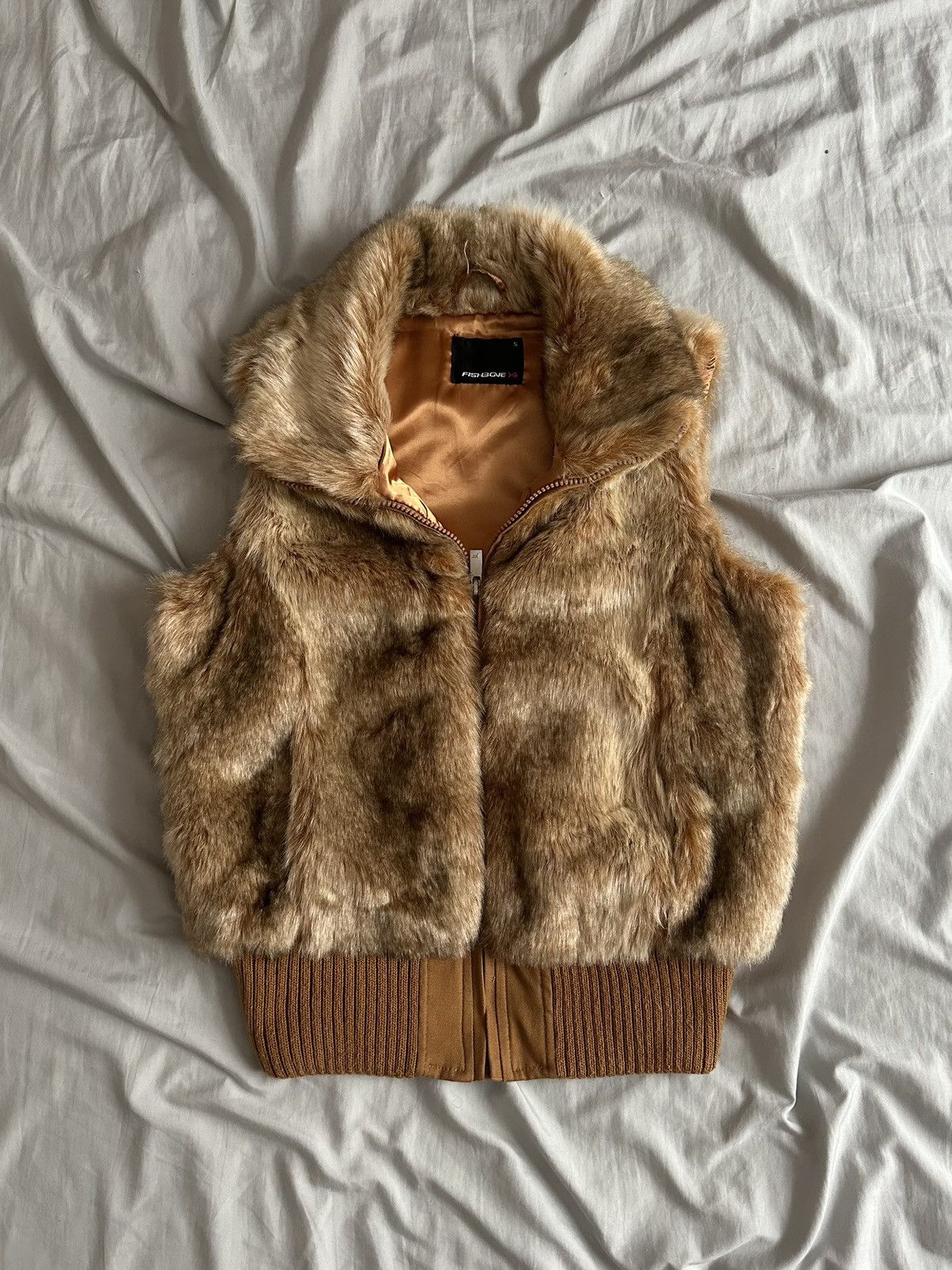 Pre-owned If Six Was Nine X Le Grande Bleu L G B Y2k If Six Was Nine Faux Fur Vest Junya Watanabe Yamamoto In Brown