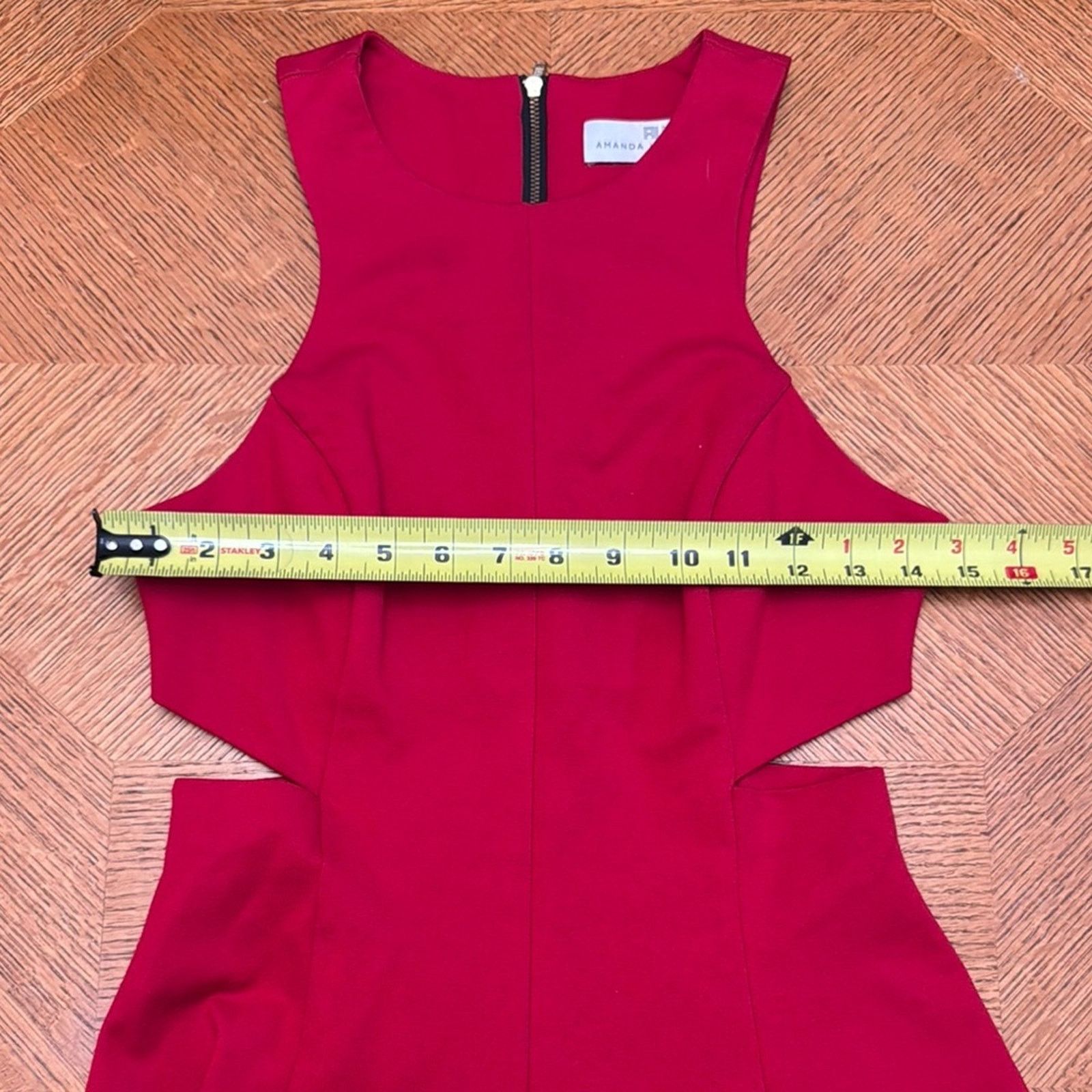 Amanda Uprichard Amanda Uprichard Juliet Red Cut Out Sleeveless Dress Medium Size M / US 6-8 / IT 42-44 - 6 Thumbnail