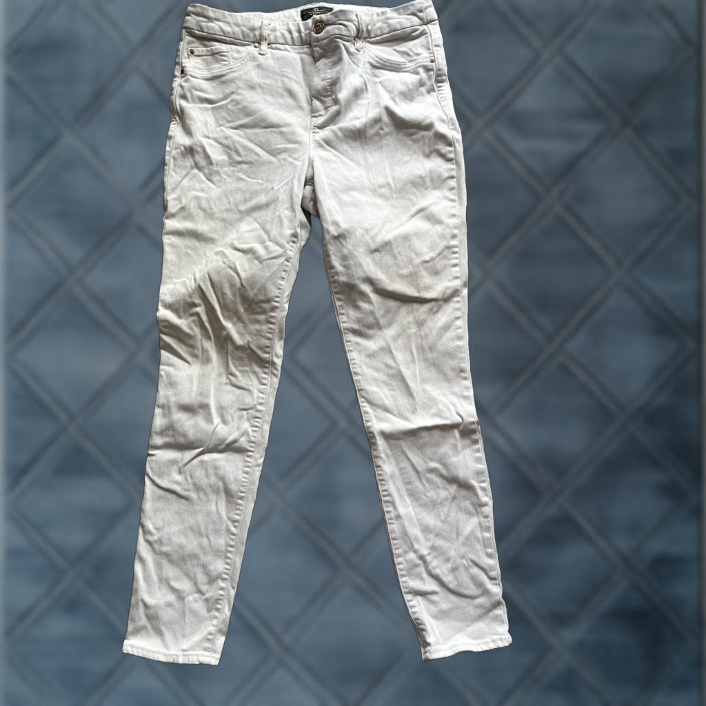 Vintage Chico's Jeans Women White Denim Light Wash Slimming Mid Rise Skinny Casual 90s Womens Size 25" / US 0 / IT 36 - 1 Thumbnail