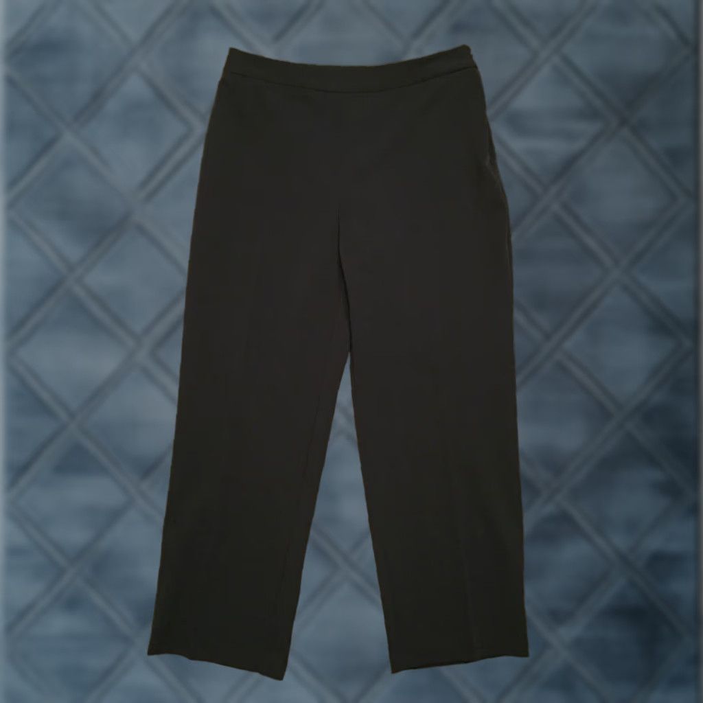 Vintage Laura Scott Dress Pants Womens Size 12P Black Straight Leg Flat Front Side Zip Size 34" / US 12 / IT 48 - 1 Thumbnail