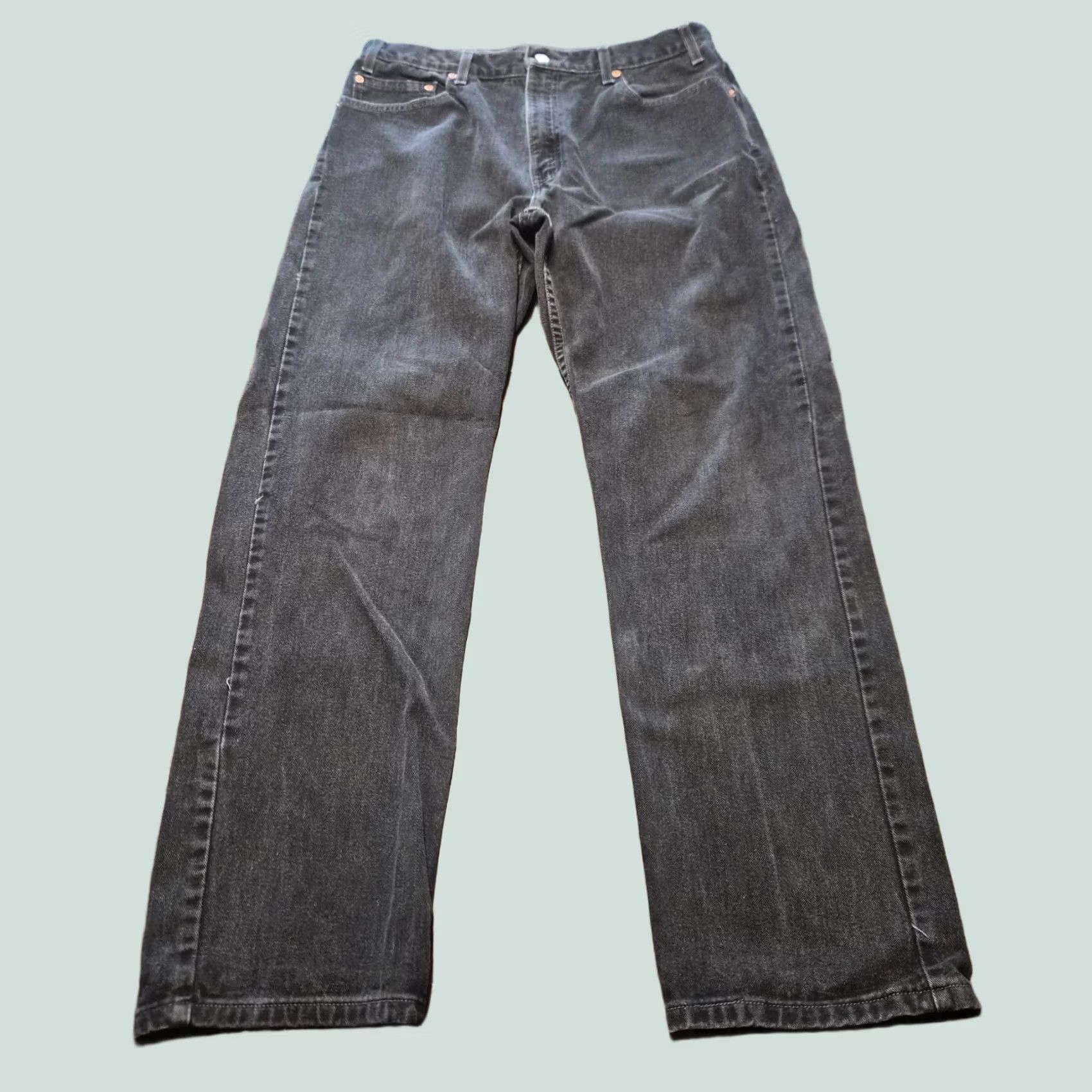 Levi's VINTAGE Levis 505 Mens Jeans 36x32 Black Regular Fit Straight Leg Y2K 2000 G273 Size US 36 / EU 52 - 1 Thumbnail