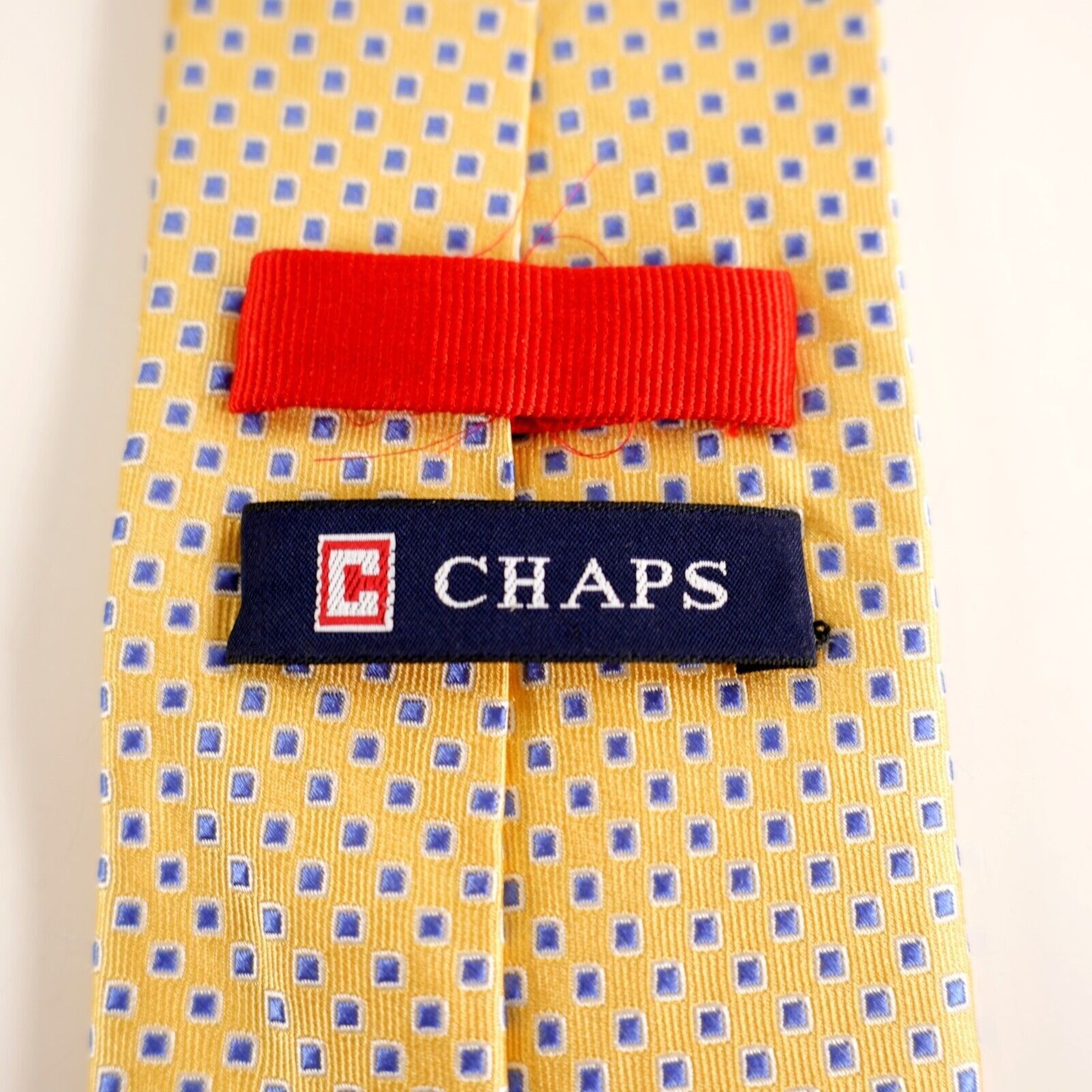 Chaps Chaps Yellow Blue Geometric Woven Silk Tie Size ONE SIZE - 3 Thumbnail