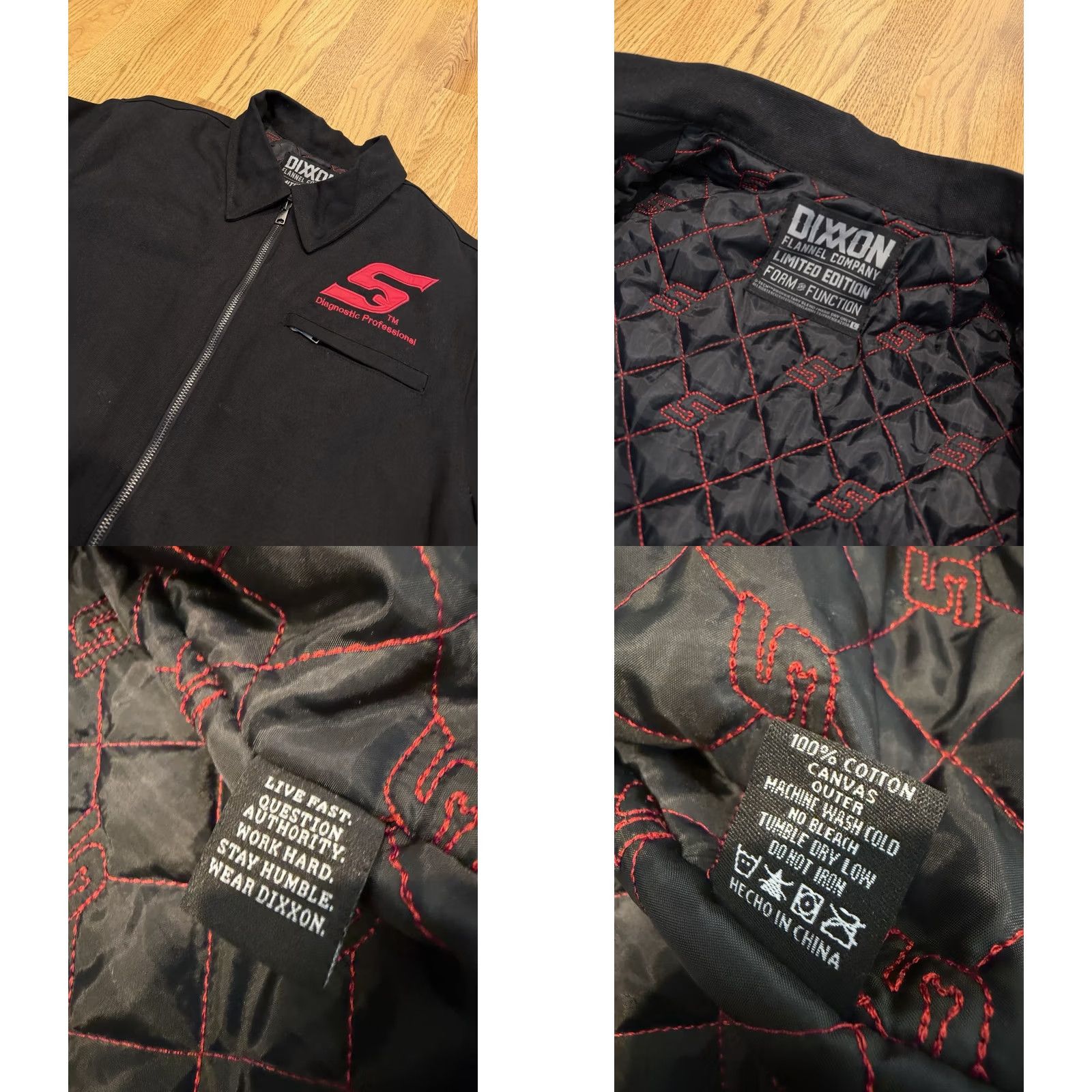 Vintage Dixxon Zip-Up Jacket Mens Large Quilt Lined Canvas Limited Edition Zip Pockets Embroidered Logo Black Canvas Work Jacket Hooded? Size US L / EU 52-54 / 3 - 8 Thumbnail