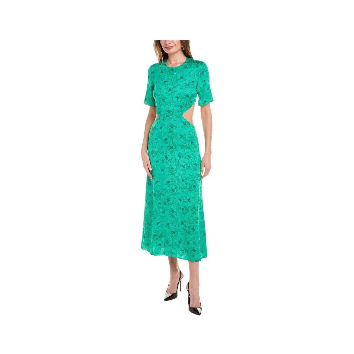 The Kooples The Kooples Green Graphic Poppies Maxi Dress Cut-Out Back Si Size M / US 6-8 / IT 42-44 - 1 Thumbnail
