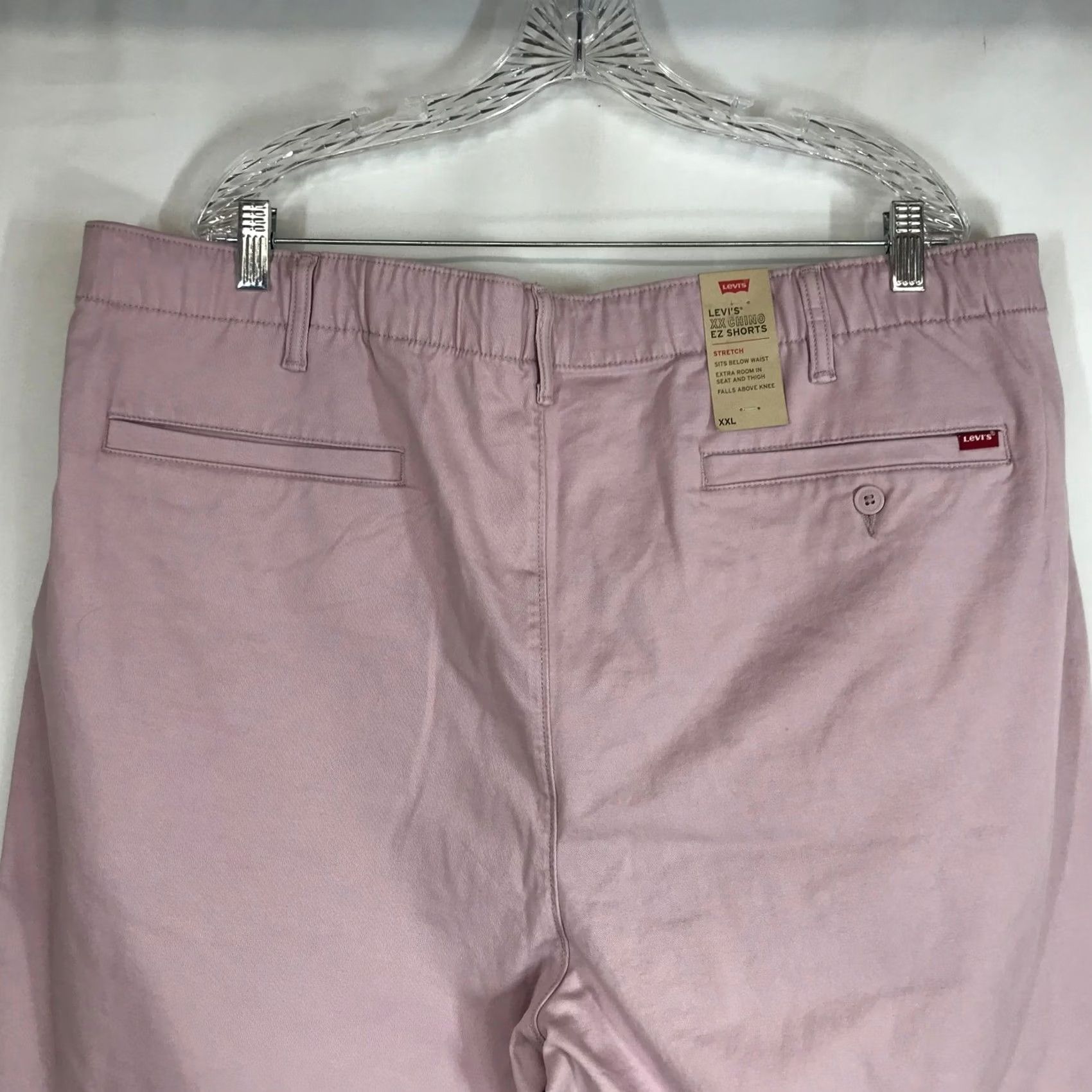 Levi's Levi's XX Chino EZ Shorts Mens XXL Pink Elastic Waist Stretch Relaxed Fit Size US 39 - 5 Thumbnail