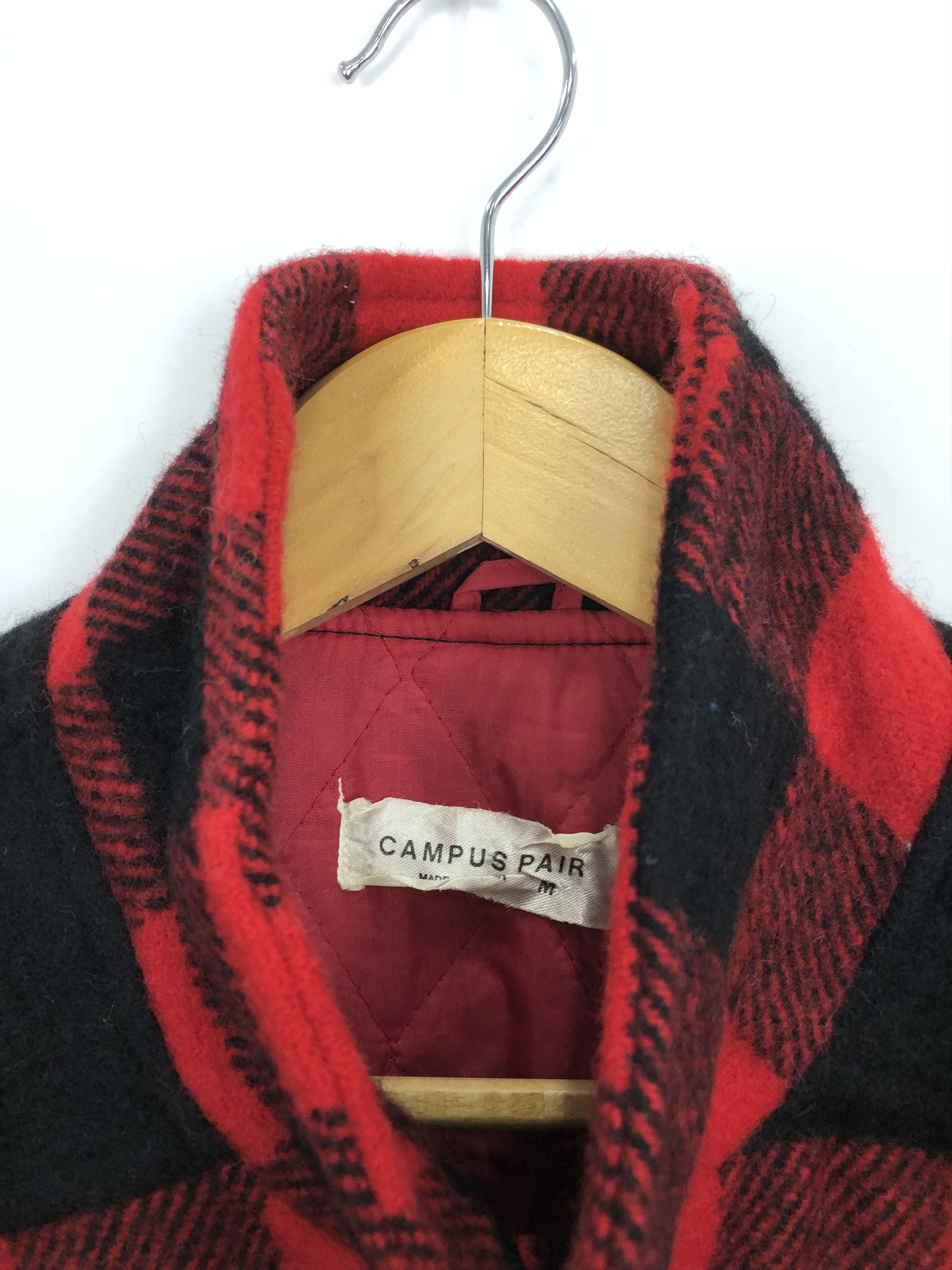 Vintage Vintage 90s Campus Pair Checker Wool Varsity Jacket V0352 Size US M / EU 48-50 / 2 - 8 Thumbnail