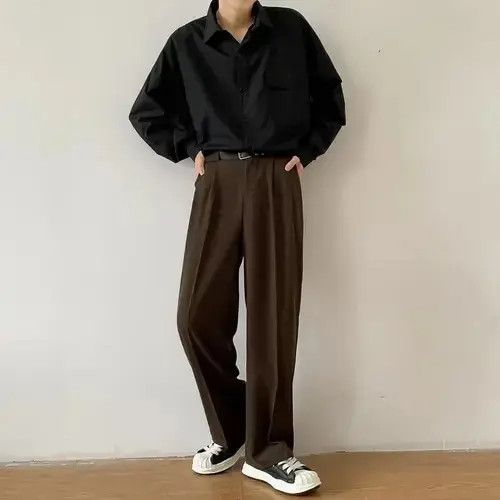 Homemade × Japanese Brand Bag Brown Baggy Straight Leg Pants Size US 32 / EU 48 - 1 Thumbnail