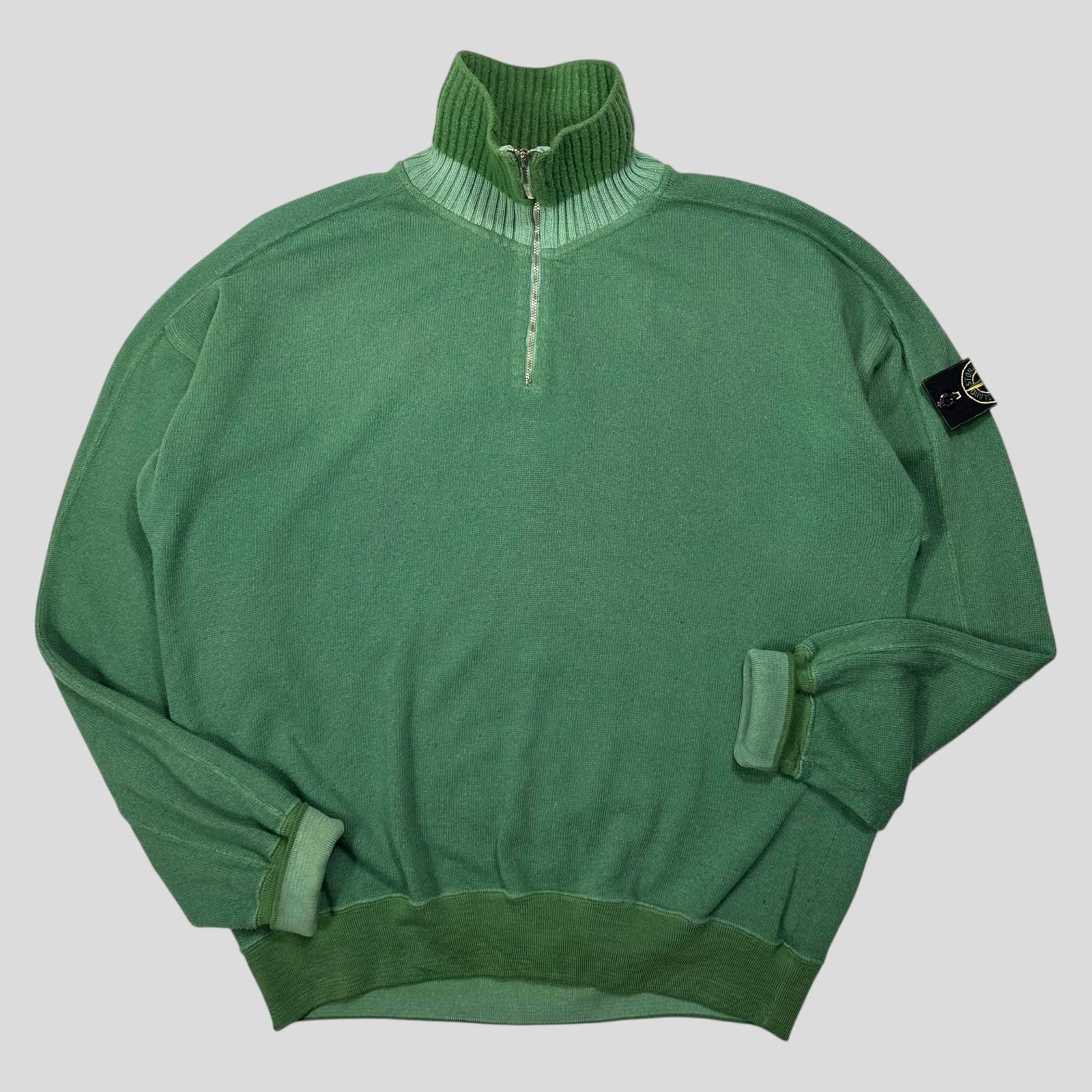 Stone Island Stone Island 1988 Thick 1/4 Zip Two-tone Pullover Knit - L Size US L / EU 52-54 / 3 - 5 Thumbnail