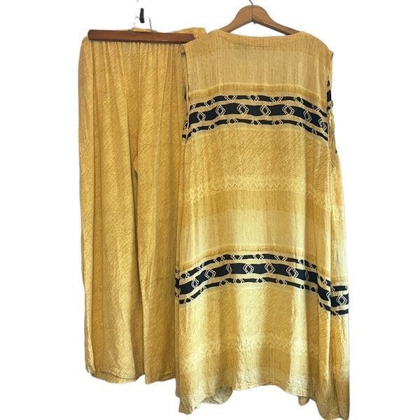 Gabrielle Vintage Gabrielle yellow black beaded tribal 2 pc set Size 30" / US 8 / IT 44 - 3 Thumbnail