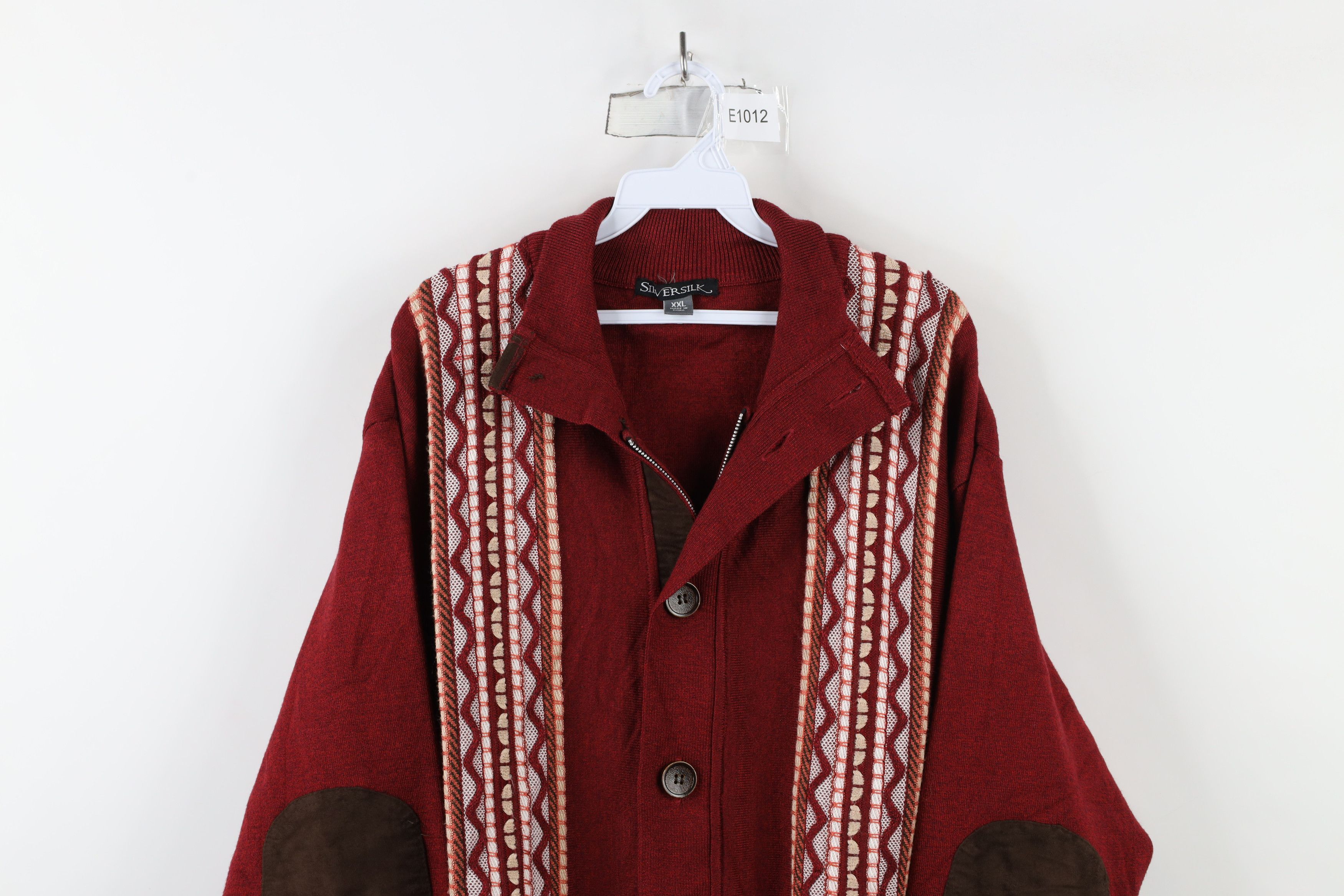 Vintage Vintage 90s Coogi Style Zip Button Knit Cardigan Sweater Size US XXL / EU 58 / 5 - 2 Thumbnail
