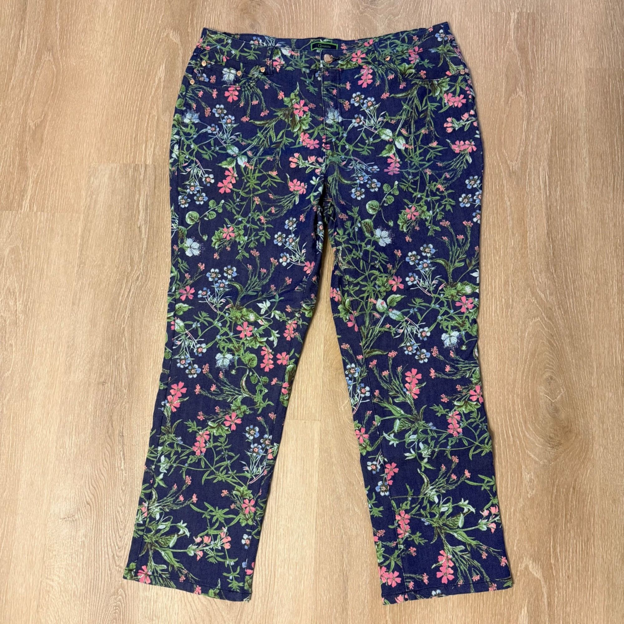 Other C. Wonder Womens Floral Print Jeans Size 16 High-Rise Stretc Size 38" / US 16 / IT 52 - 1 Thumbnail