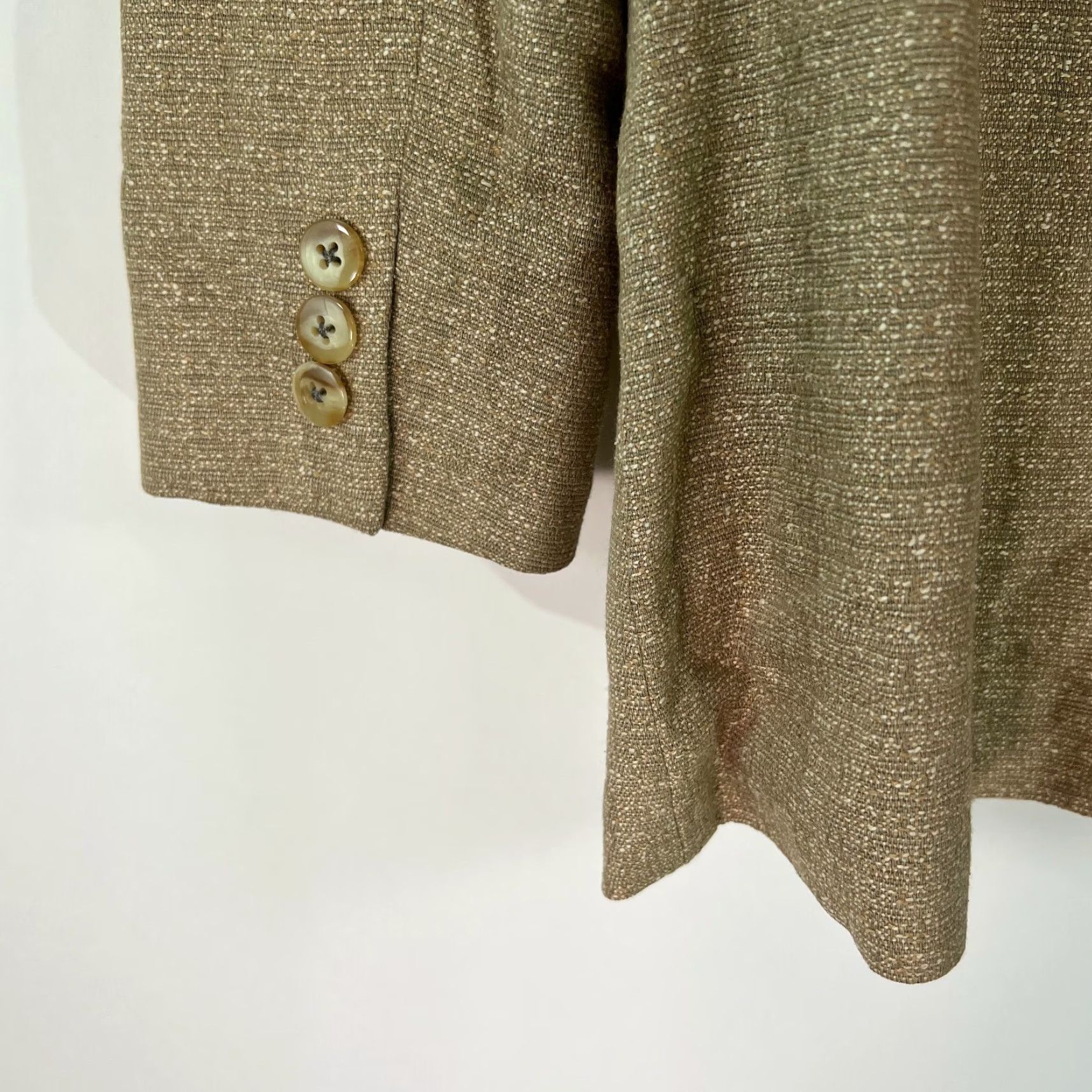 Vintage Augustus Blazer Women 6 Tan Lined One-Button Solid Classic Womens Size M / US 6-8 / IT 42-44 - 6 Thumbnail