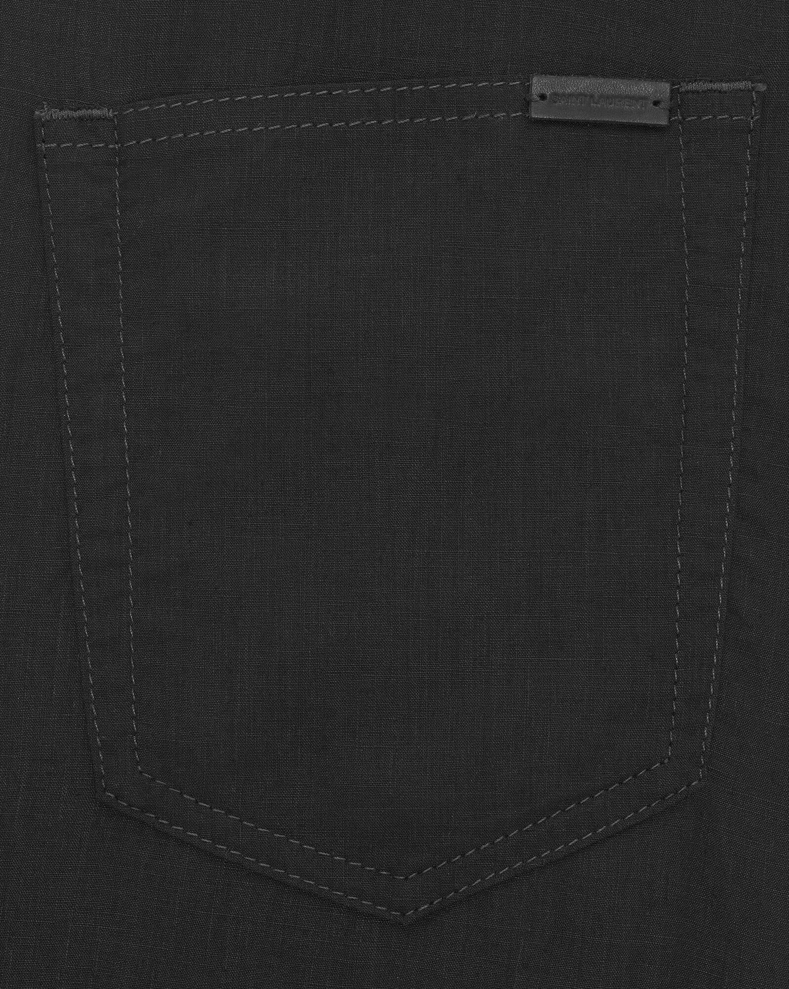 Saint Laurent Paris o1s1wg111124 Wide Leg Denim Pants in Chambray in Black Size US 36 / EU 52 - 4 Thumbnail