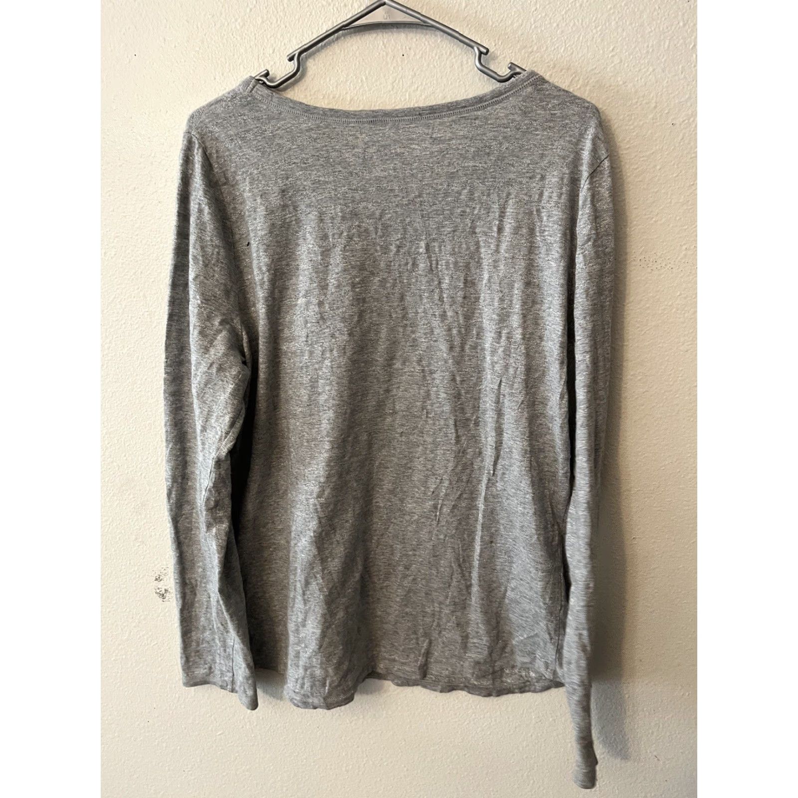 Talbots Talbots Shirt Womens Large Gray Solid Long Sleeve T-Shirt Crew Neck Casual Vintage No Size L / US 10 / IT 46 - 2 Thumbnail
