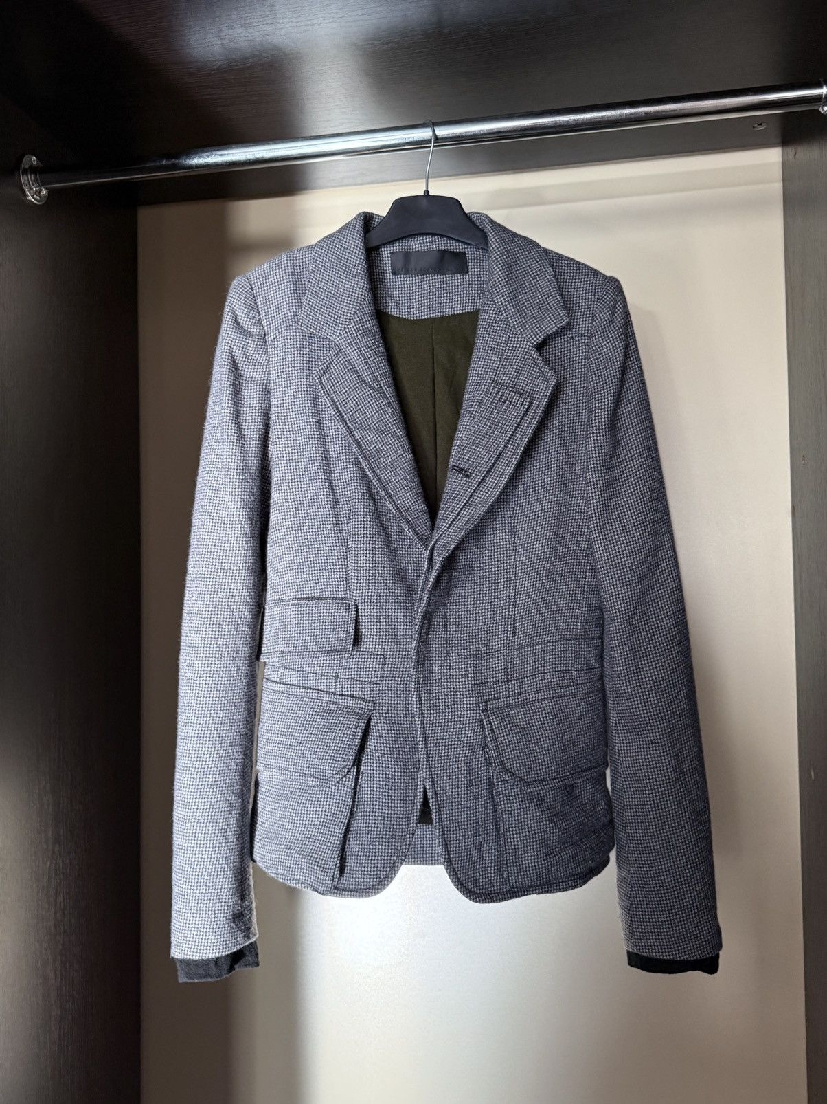 Haider Ackermann Haider Ackeramnn Gingham Houndstooth Wool Blazer Jacket Size S / US 4 / IT 40 - 3 Thumbnail