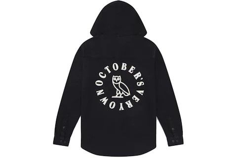 Drake OVO Hooded Flannel Shirt BLACK Size US M / EU 48-50 / 2 - 2 Thumbnail