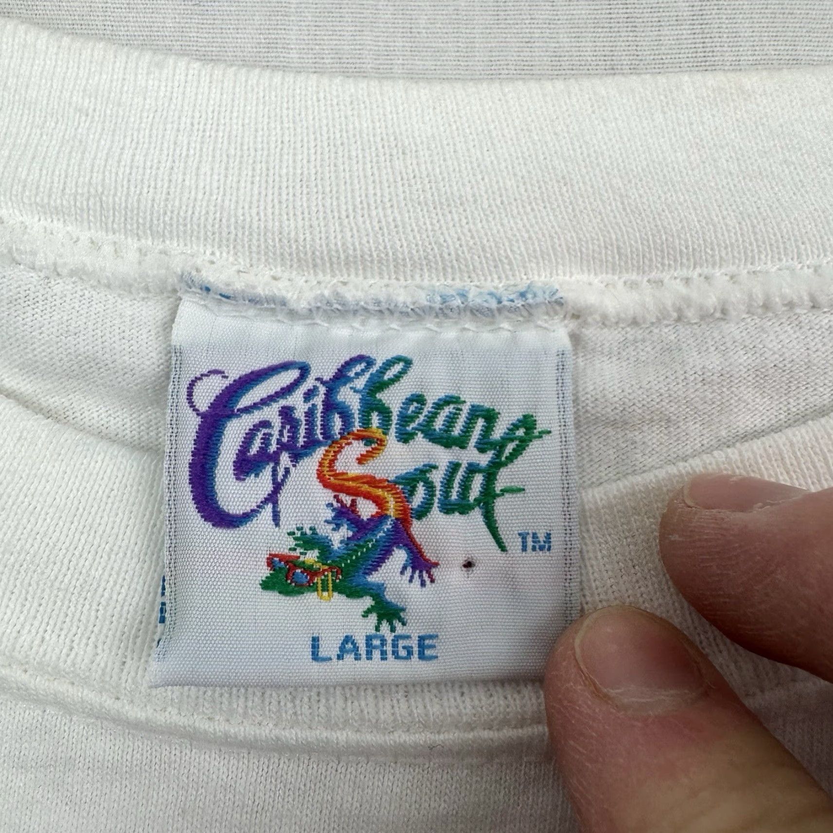 Vintage VINTAGE Caribbean Soul T-Shirt Adult Large White Men 90s Tropical Chairmen Of The Seaboard 90s Mens T-Shirt Size US L / EU 52-54 / 3 - 5 Thumbnail