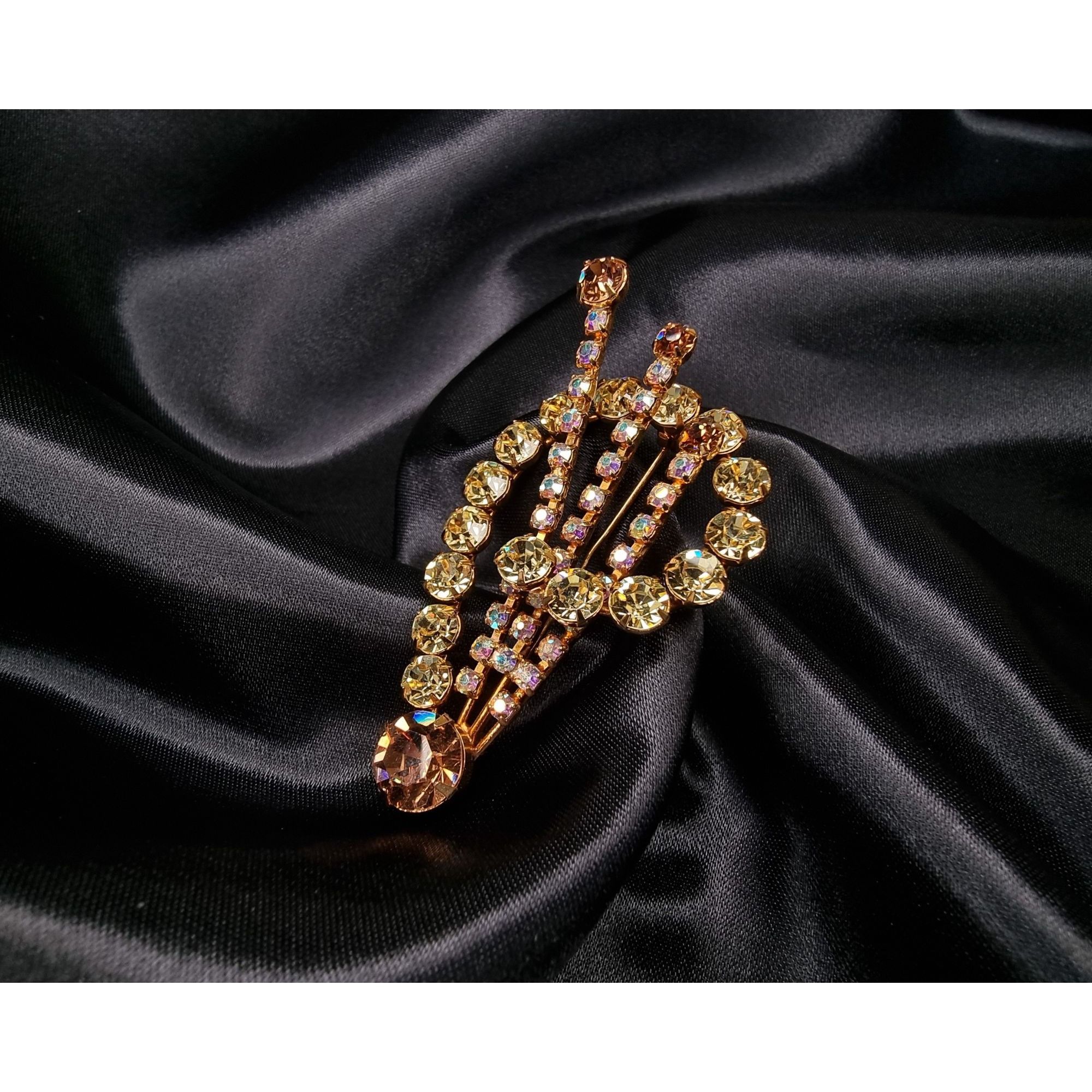 Other Rare Vintage Pierre Rhinestone Brooch With Gold-Tone Finish Size ONE SIZE - 3 Thumbnail