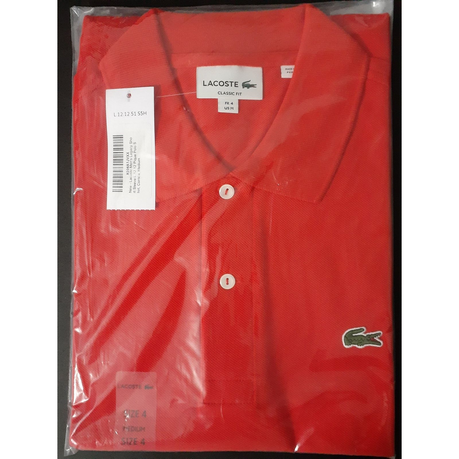 Lacoste Lacoste Men's Legacy Short L.1212 Pique Polo Shirt M Corrida Size US M / EU 48-50 / 2 - 2 Thumbnail
