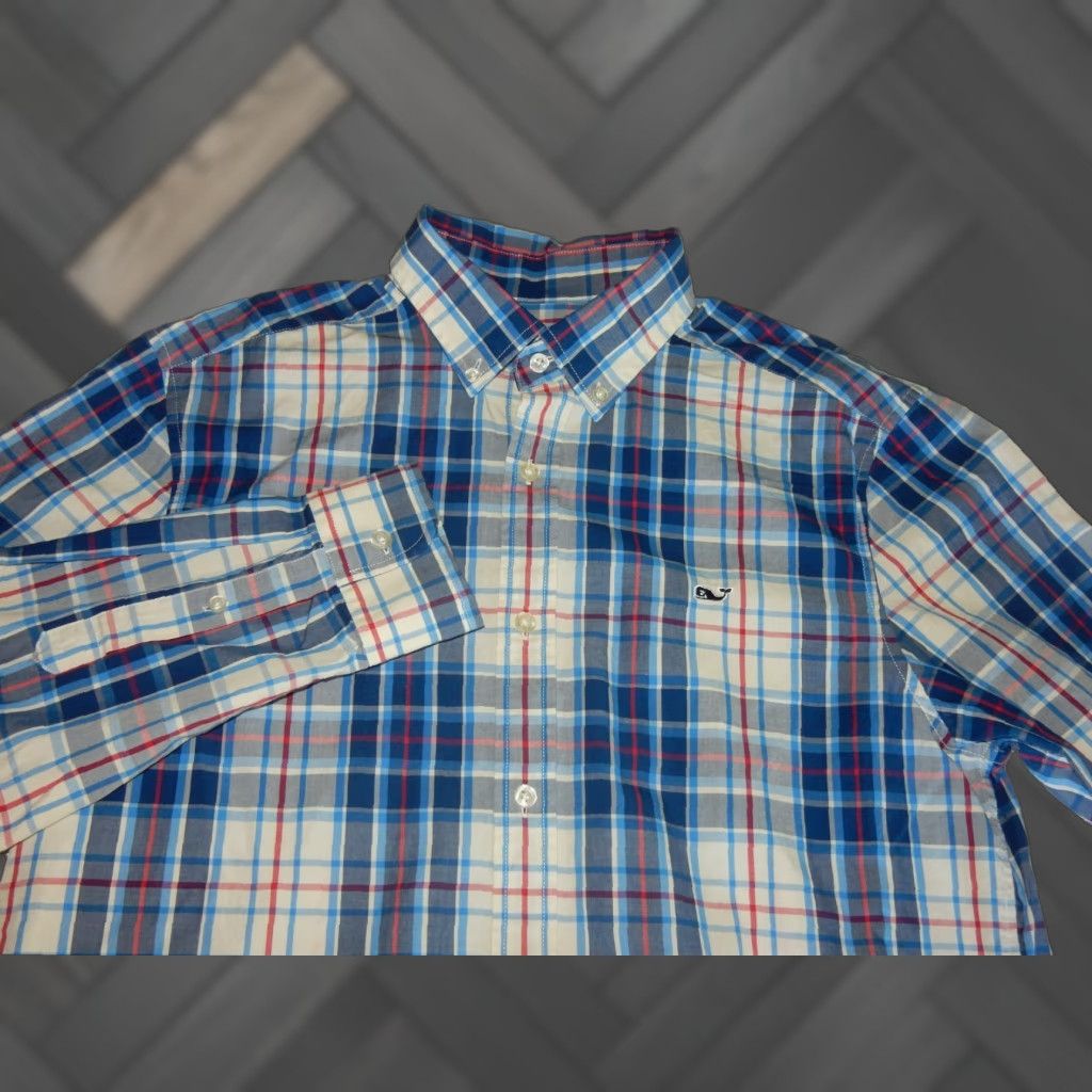 Vineyard Vines VINTAGE Vineyard Vines Plaid Button-Up Shirt Adult Medium Blue Long Sleeve Mens Size US M / EU 48-50 / 2 - 1 Thumbnail