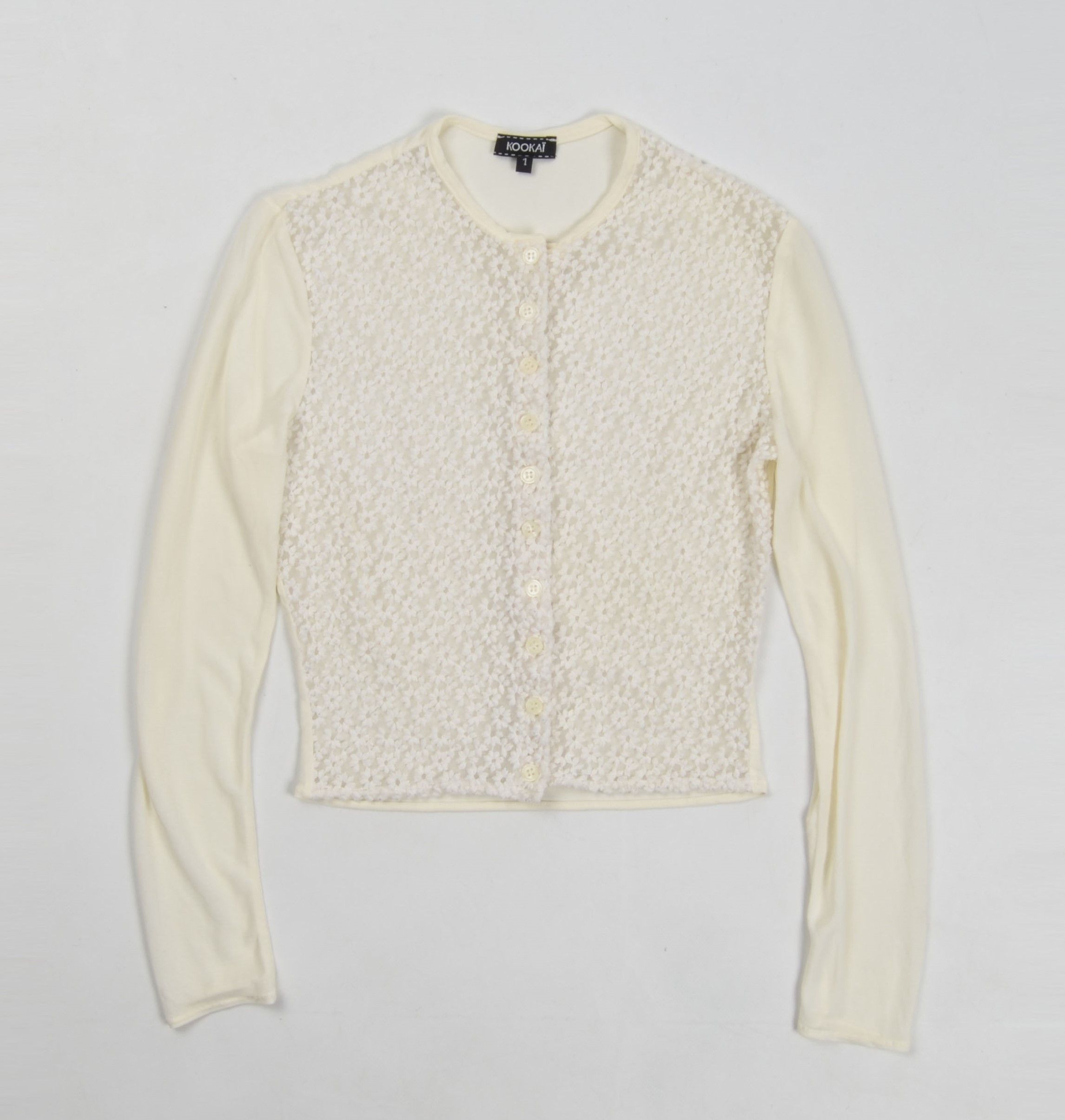 Vintage Vintage Kookai Y2K Cottage Floral Embroidered Mesh Cardigan Size XS / US 0-2 / IT 36-38 - 4 Thumbnail